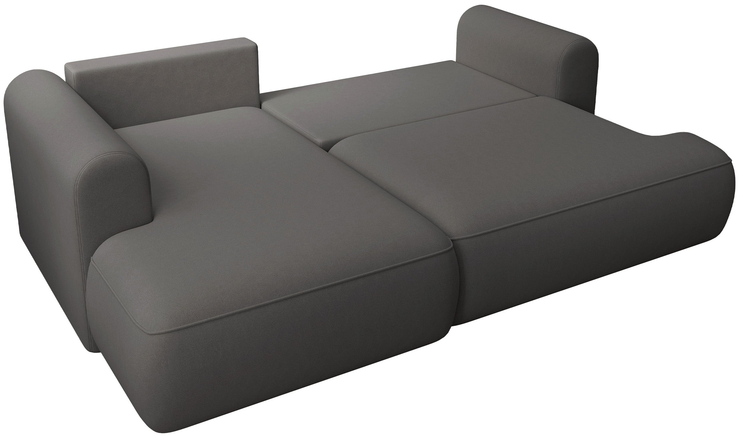 selsey-ovo-mini-ecksofa-links-mit-schlaffunktion-und-stauraum-dunkelgrauer-samt- image 2