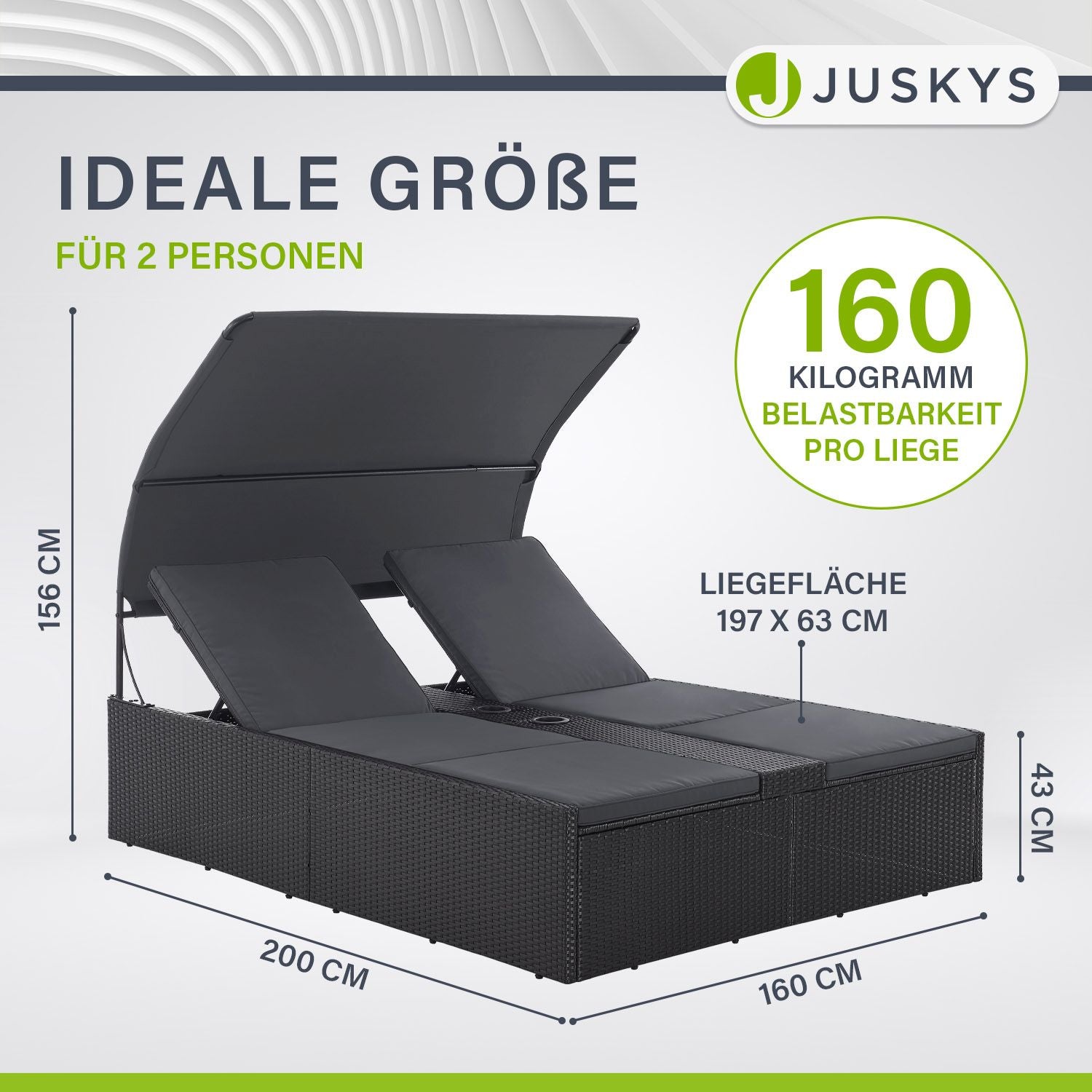 juskys-doppelliege-syros-polyrattan-2-personen-mit-sonnendach image 3