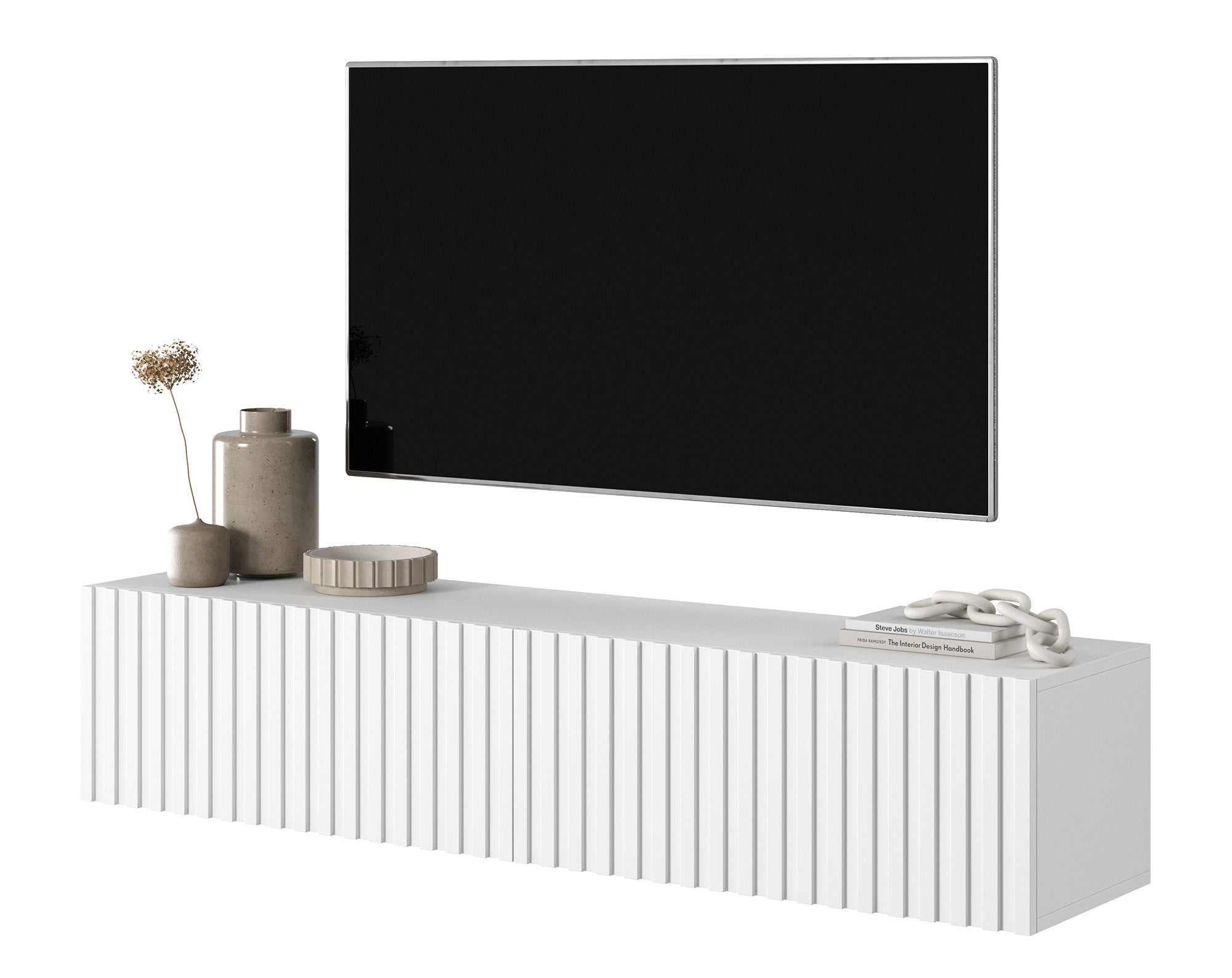 selsey-telire-tv-schrank-138-6-cm-wei-mit-lamellenfront image 1