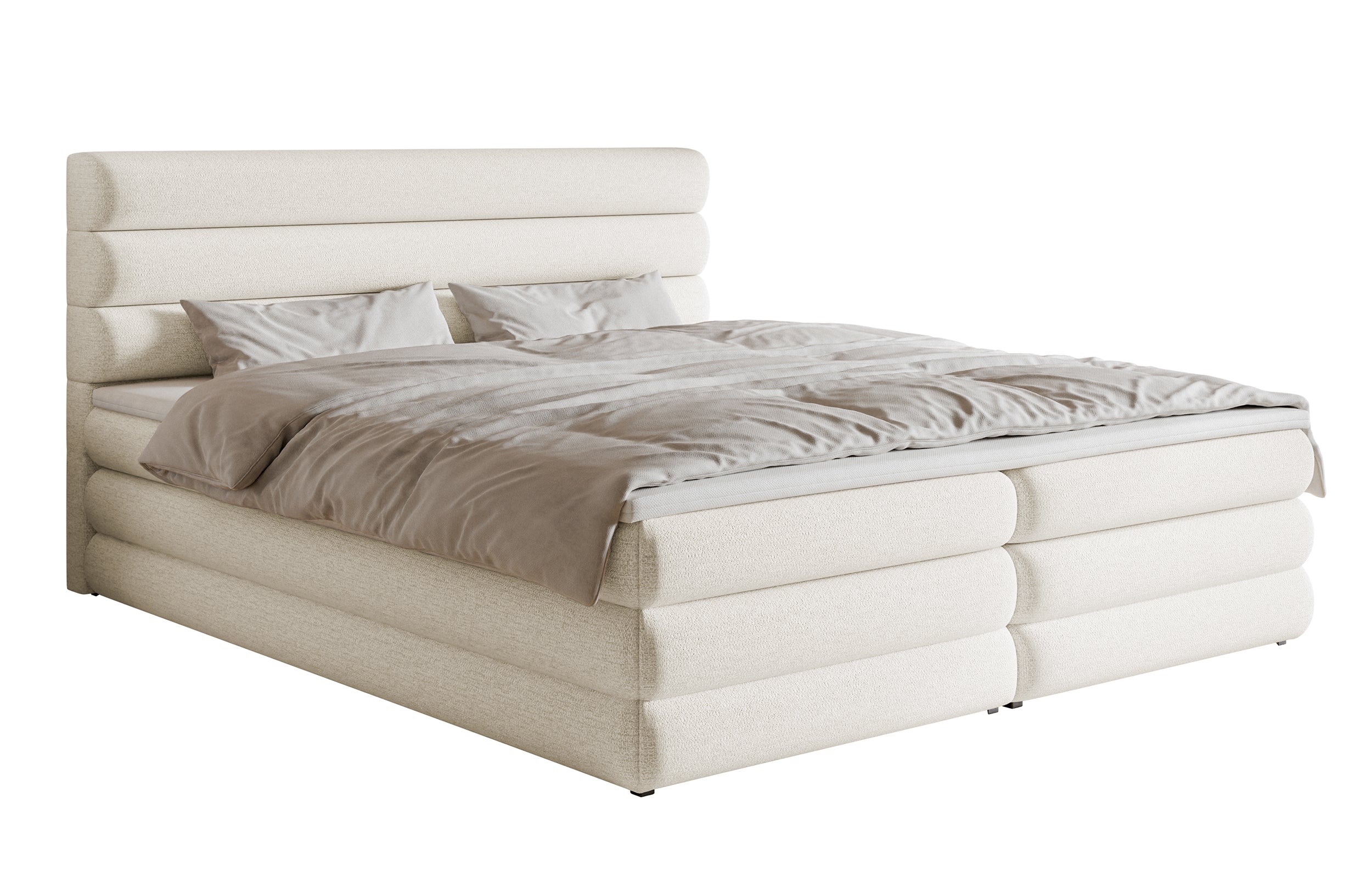 selsey-alegre-kontinentales-bett-160x200-cm-mit-topper-und-2-boxen-hellbeige-che image 1