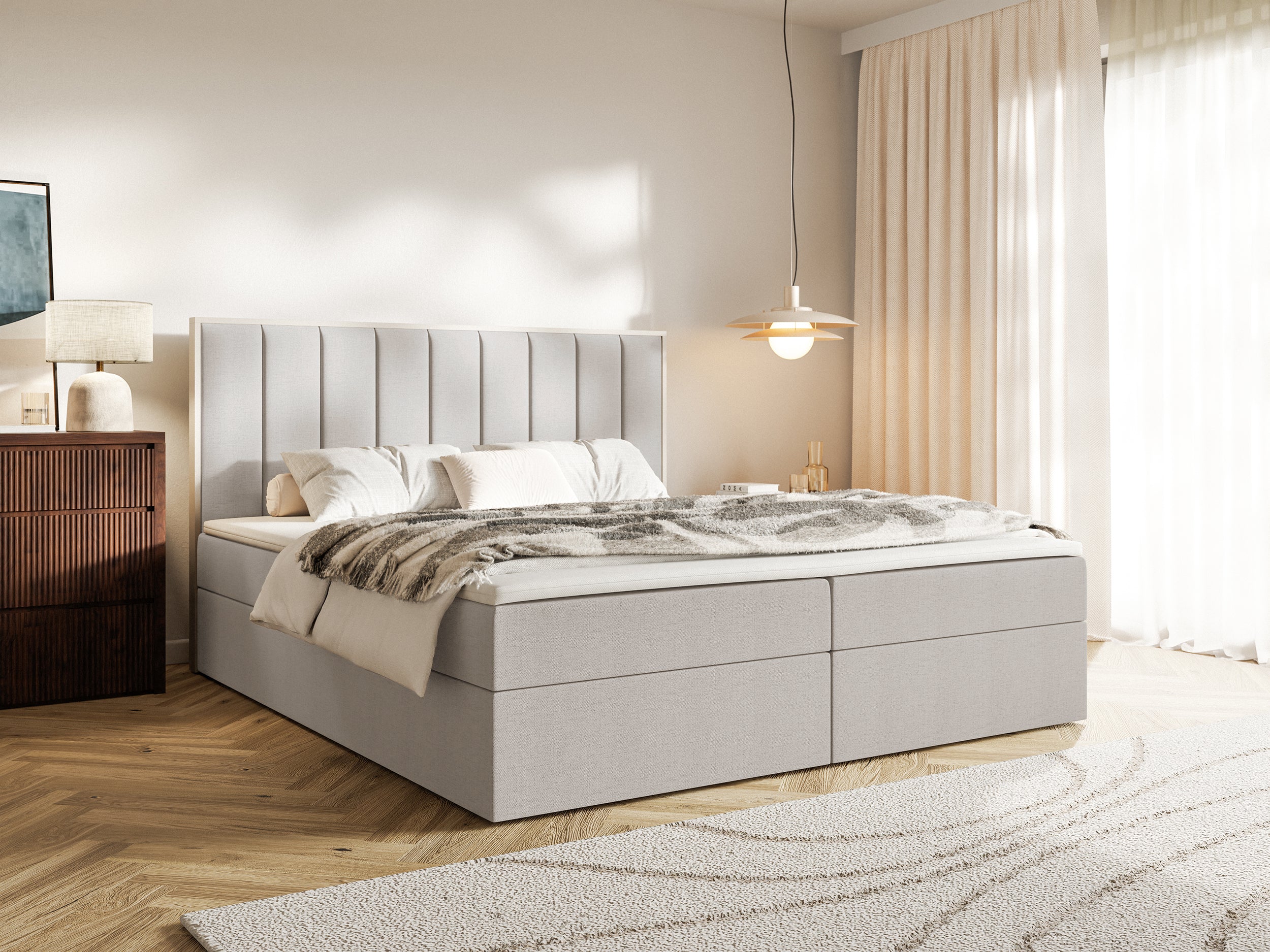 selsey-togents-kontinentalbett-160x200-cm-mit-stauraum-und-topper-grau-beige-hyd image 2