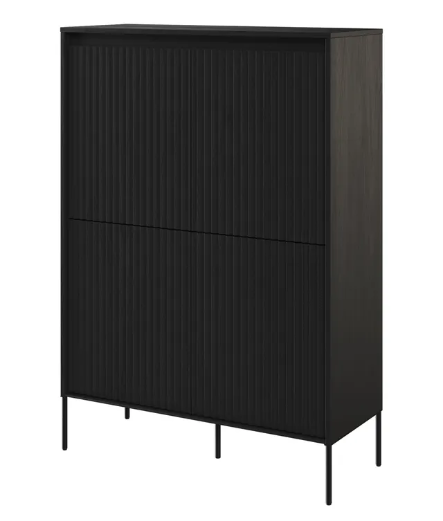 selsey-trend-hohe-kommode-98-cm-viert-rig-mit-led-schwarz image 1
