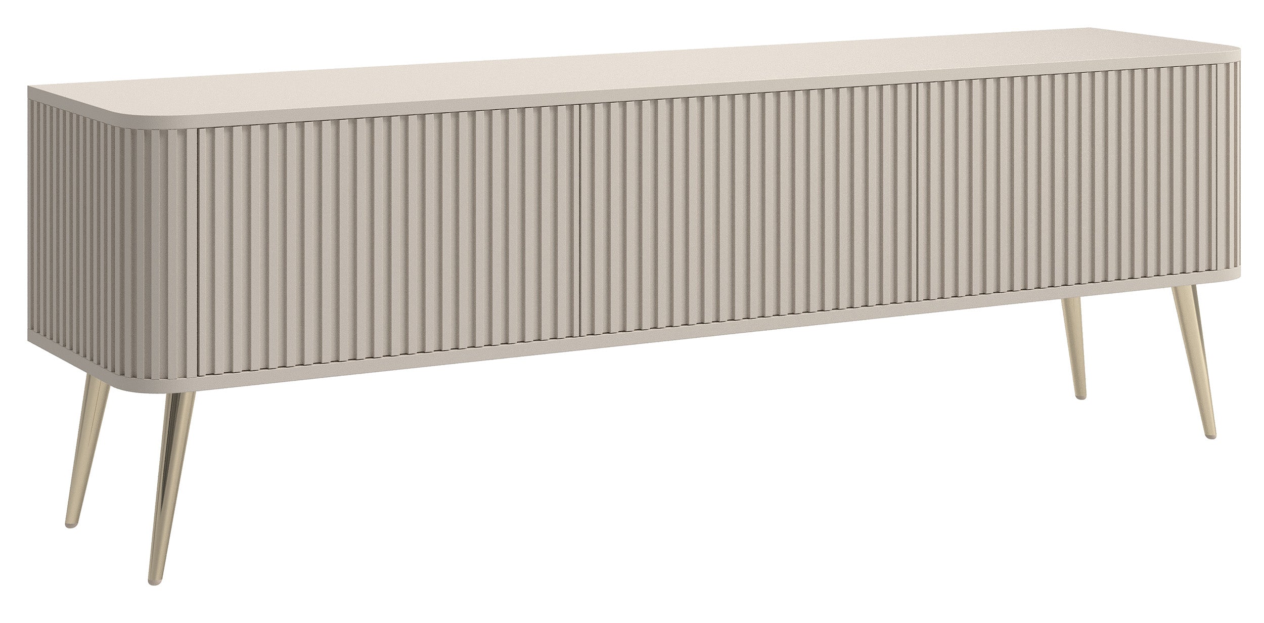 selsey-ovarlo-tv-schrank-dreit-rig-163-cm-sandbeige-mit-goldenen-beinen-rillen image 5