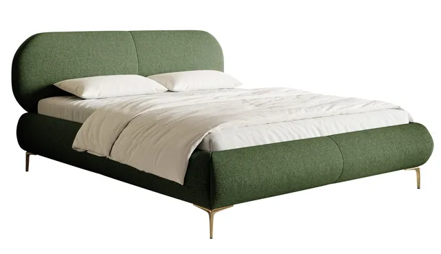selsey-ovalle-gepolstertes-bett-160x200-cm-olivgr-n-hydrophobe-webung-goldene-be image 1