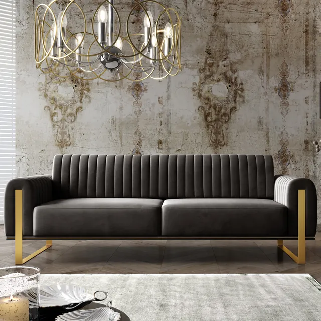 selsey-parissa-dreisitziges-sofa-dunkelgrauer-samtvelours image 1