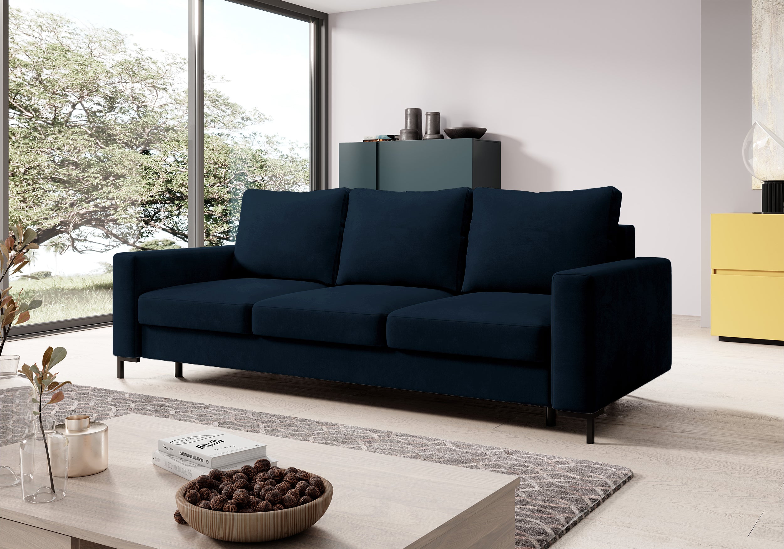 selsey-mokpeo-dreisitziges-schlafsofa-mit-stauraum-dunkelblau-velours image 3