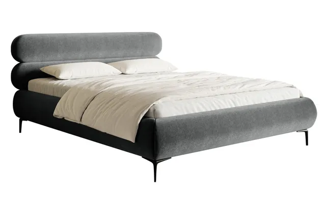 selsey-roule-gepolstertes-bett-140x200-cm-grau-velours-wasserabweisend image 1