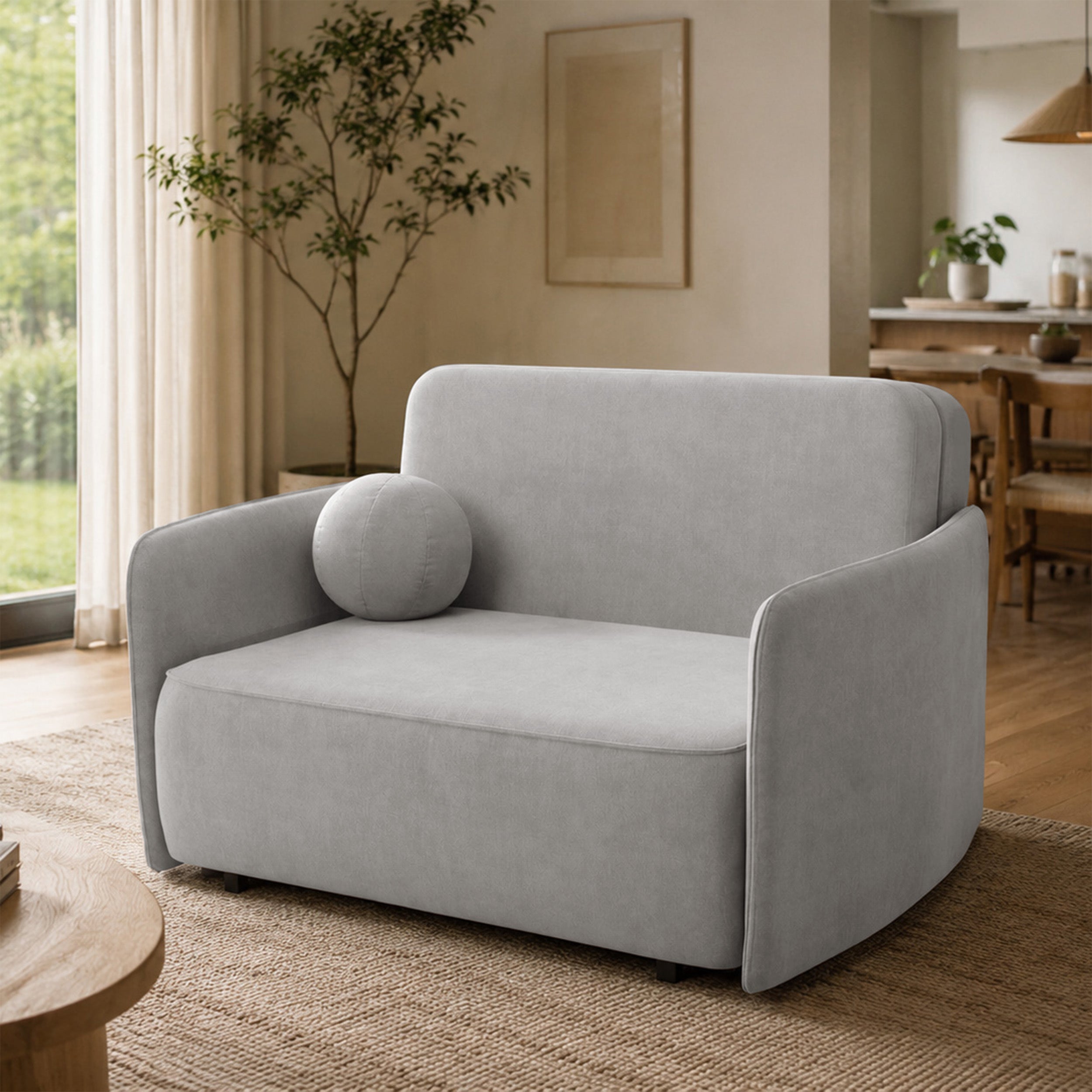 selsey-paxi-145-cm-ausziehbares-zweisitzer-sofa-mit-stauraum-hellgrau-chenille image 2