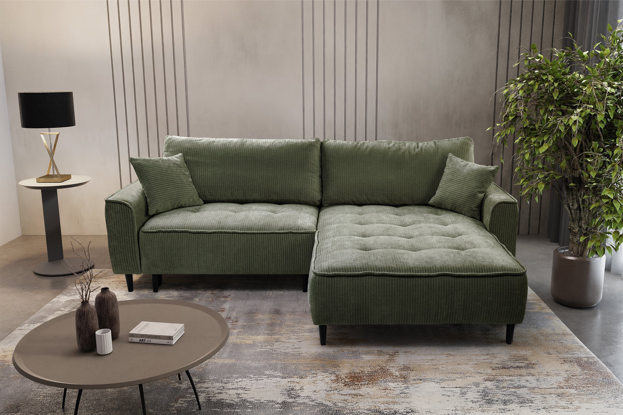selsey-blues-ecksofa-mit-schlaffunktion-l-f-rmig-rechts-salbeigr-ner-cordstoff-m image 2