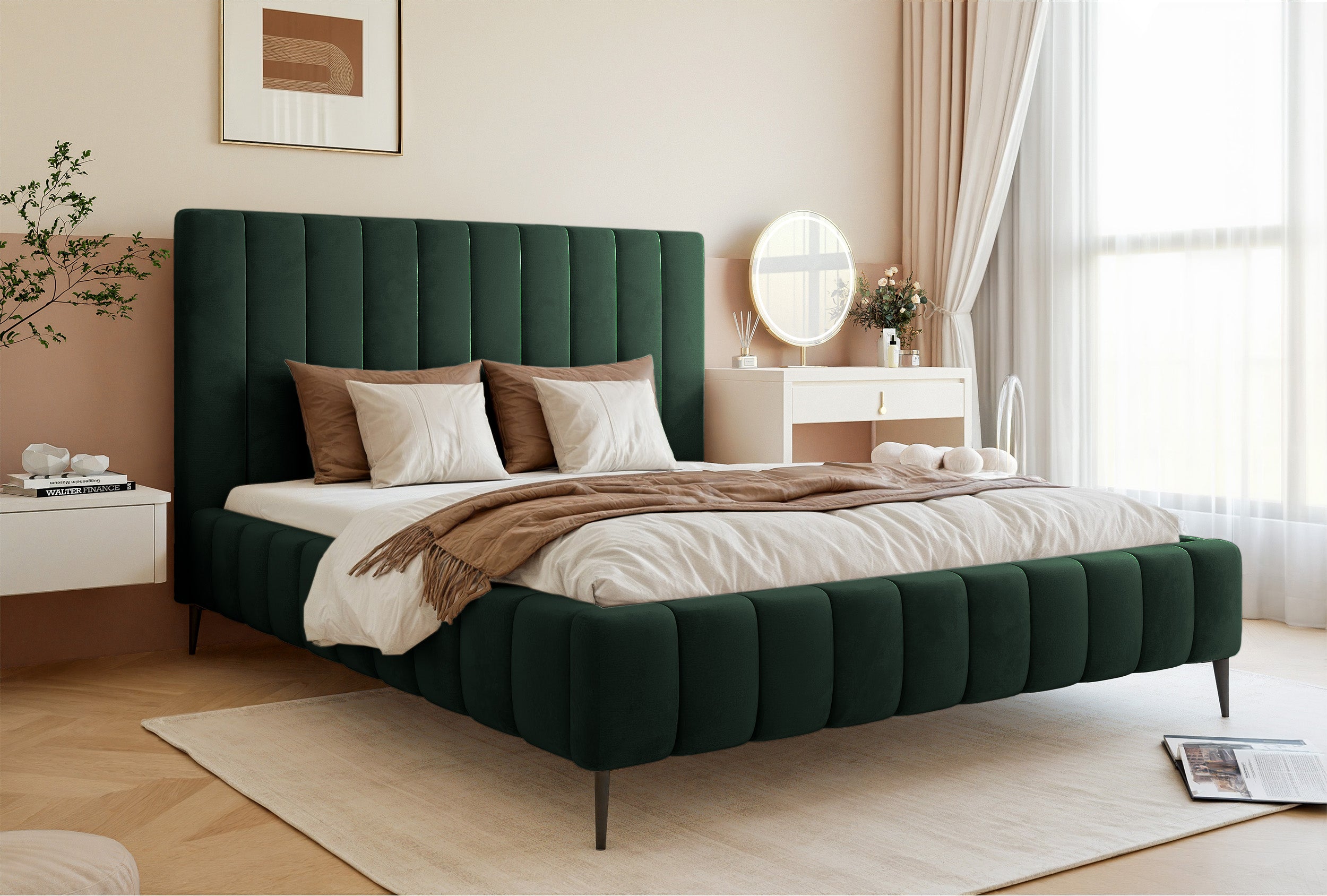 selsey-fiarro-polsterbett-160x200-cm-dunkelgr-n-samt-mit-bettkasten image 2
