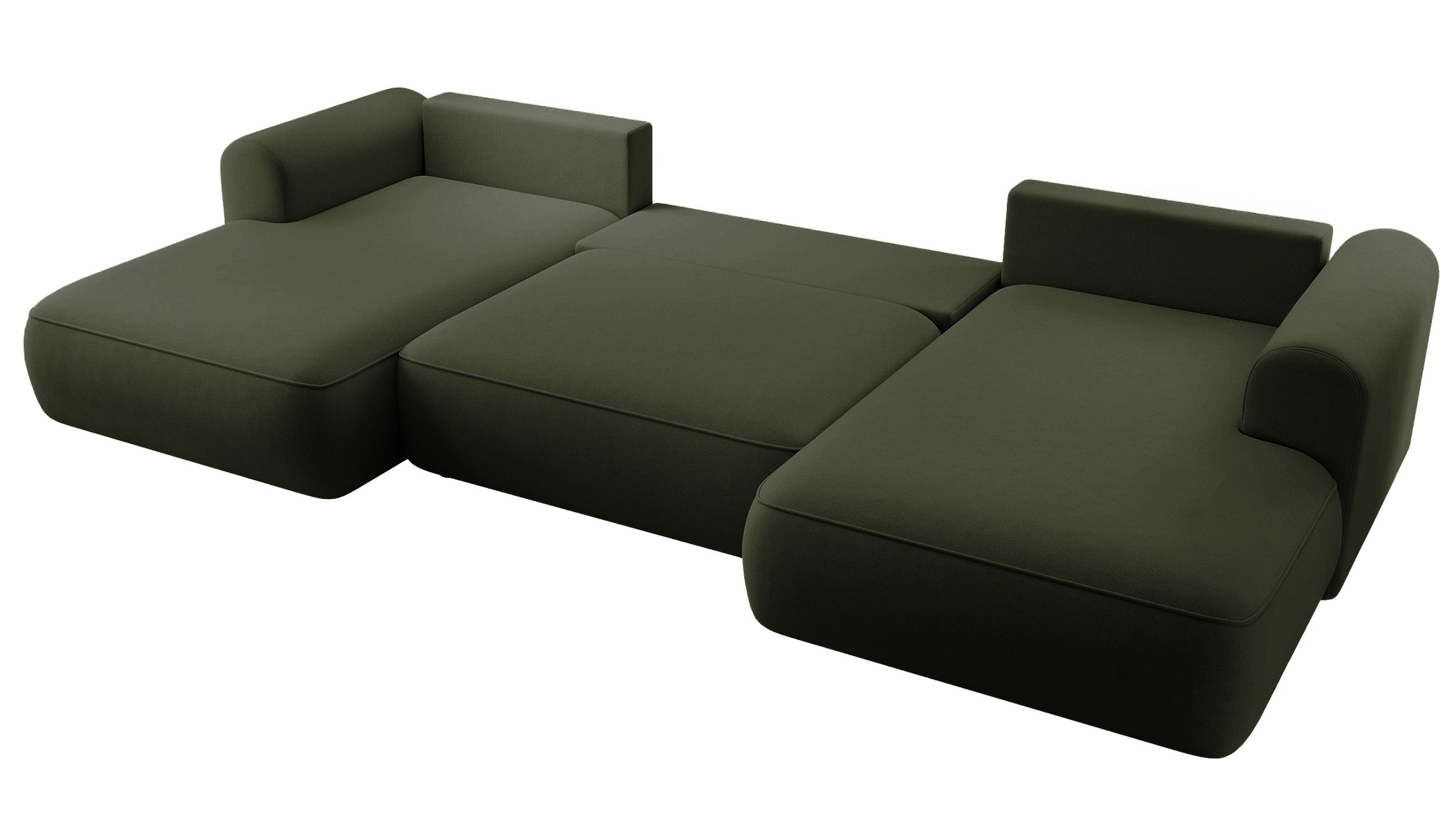 selsey-ovo-ecksofa-u-f-rmig-mit-schlaffunktion-und-stauraum-olivgr-ner-samt image 3