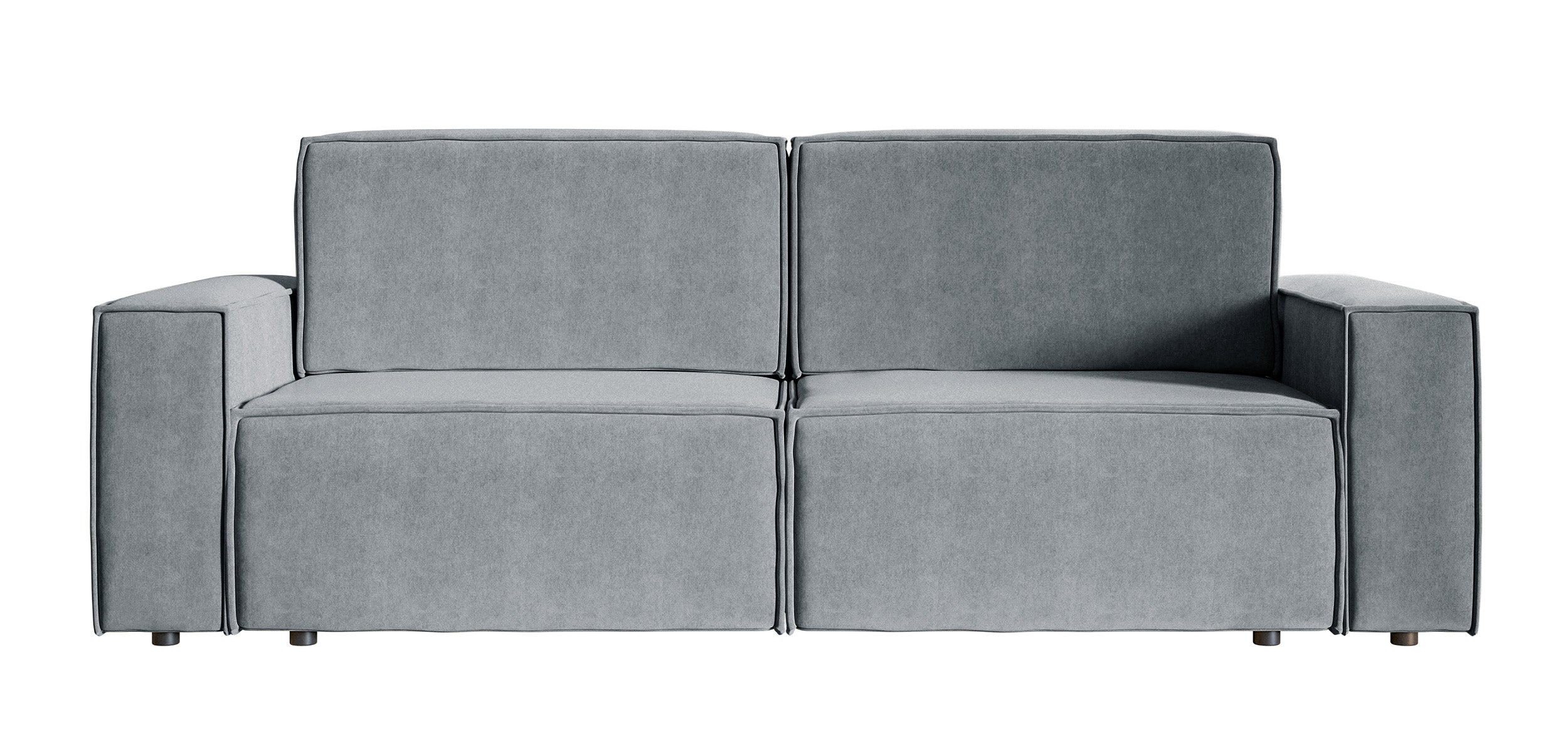 selsey-copertino-dreisitziges-schlafsofa-grau-velours-wasserabweisend image 1