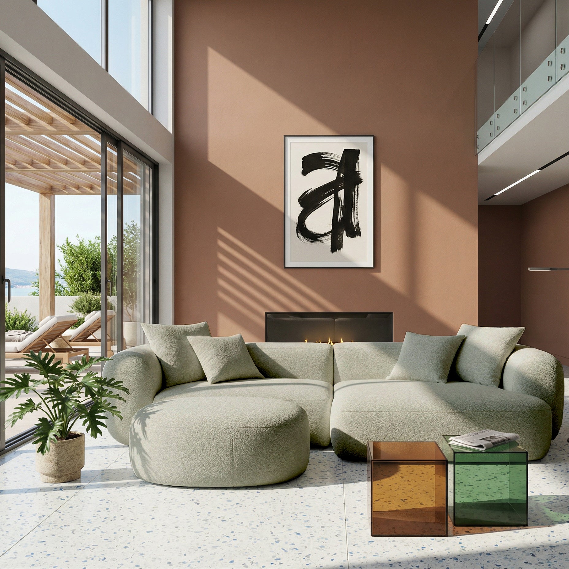 selsey-baomi-modulares-ecksofa-l-f-rmig-mit-pouf-rechtsseitig-salbeigr-n-chenill image 2