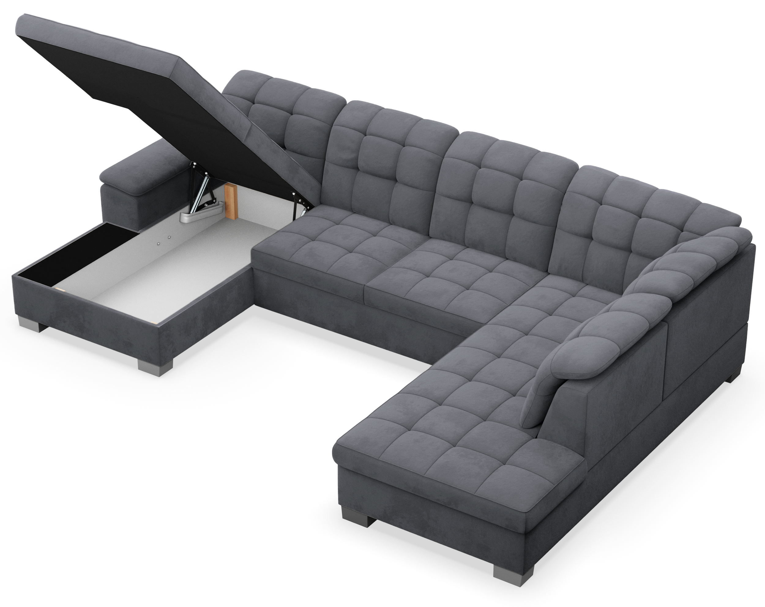 selsey-jamaal-ecksofa-u-form-links-mit-schlaffunktion-dunkelgrauer-samt image 6