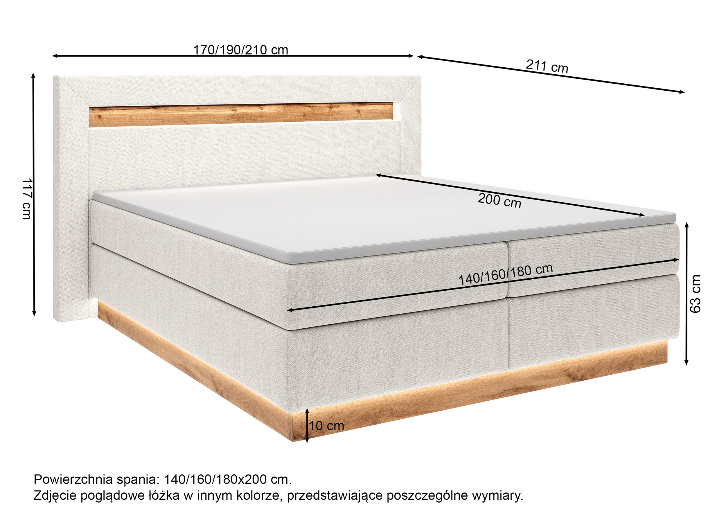 selsey-oski-kontinentales-bett-140x200-cm-mit-topper-und-beleuchtung-hellgrauer- image 4