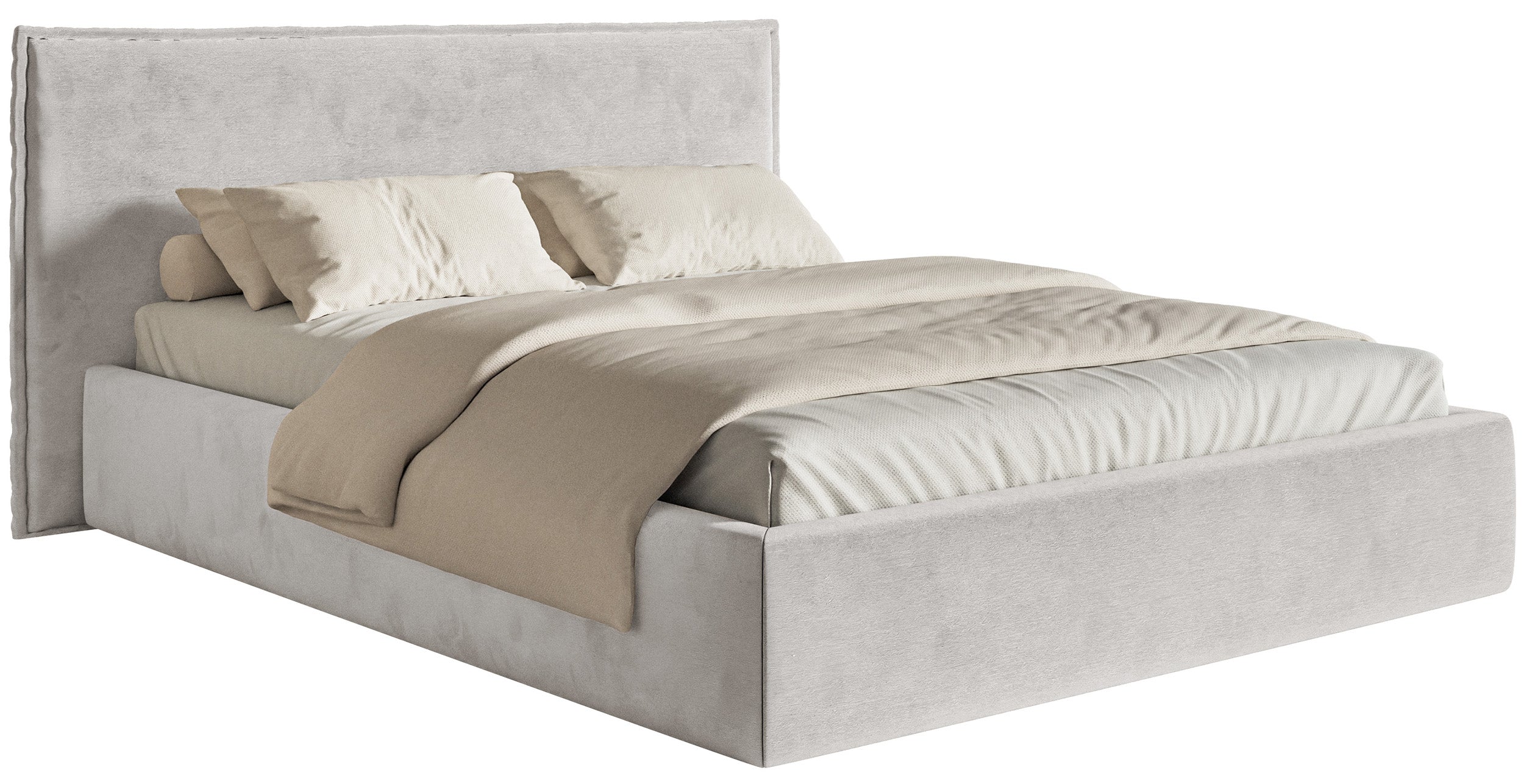 selsey-softie-polsterbett-160x200-cm-mit-stauraum-hellgrau-samt image 1