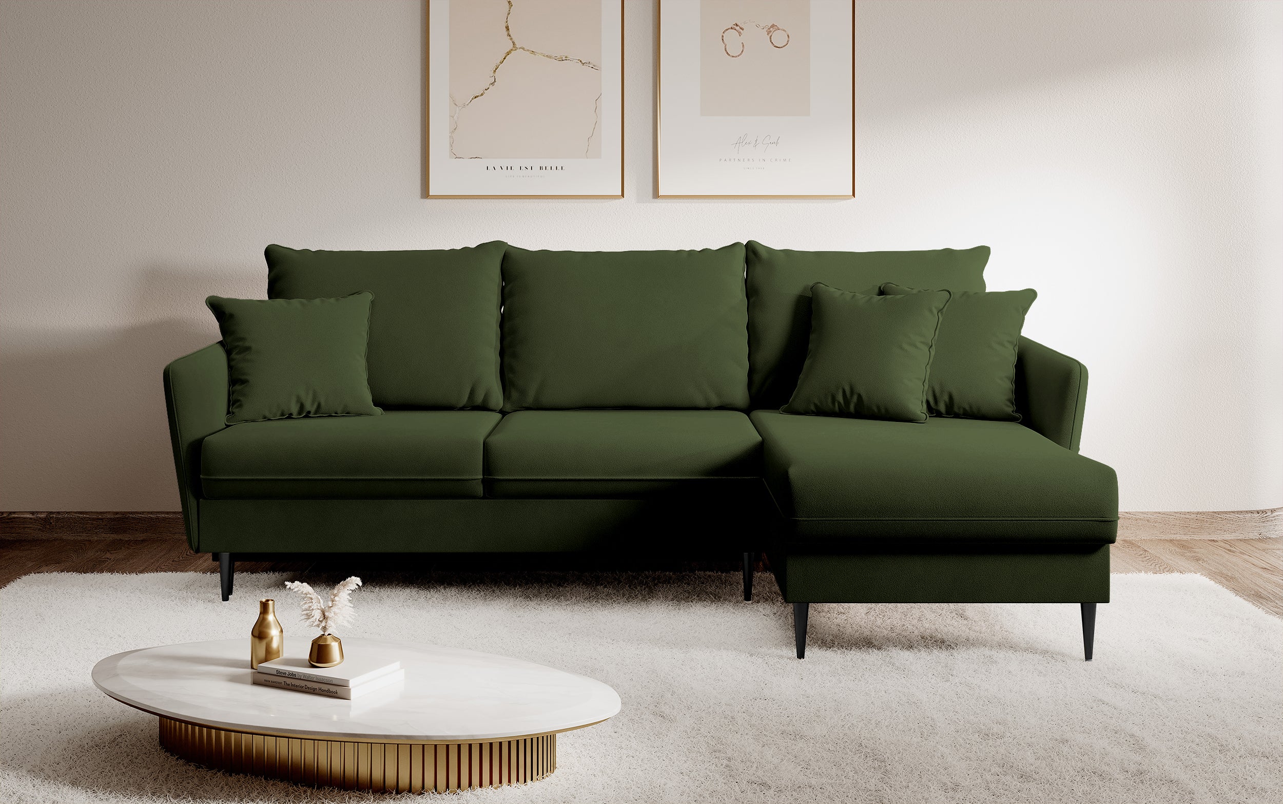selsey-volio-ecksofa-mit-schlaffunktion-olivgr-ner-wasserabweisender-samt-schwar image 3