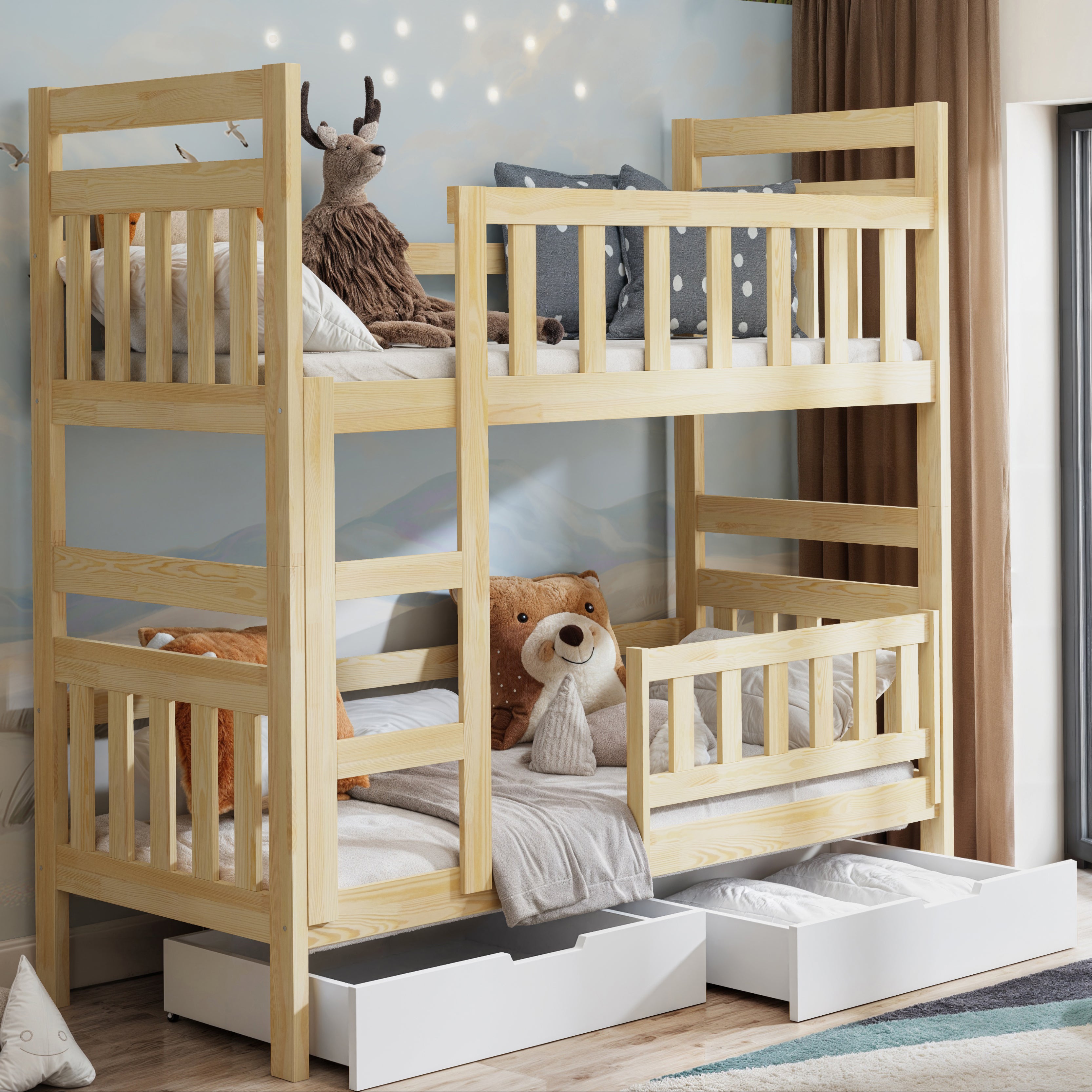 selsey-dromi-etagenbett-80x185-cm-mit-schubladen-kiefer image 2