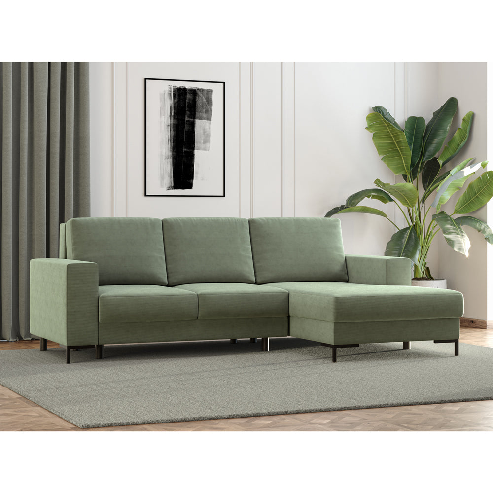 selsey-mokpeo-ecksofa-mit-schlaffunktion-l-form-rechts-gr-n-cordstoff image 2
