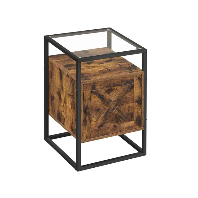 vasagle-nachttisch-f-r-boxspringbett-beistelltisch-mit-glasplatte image 1