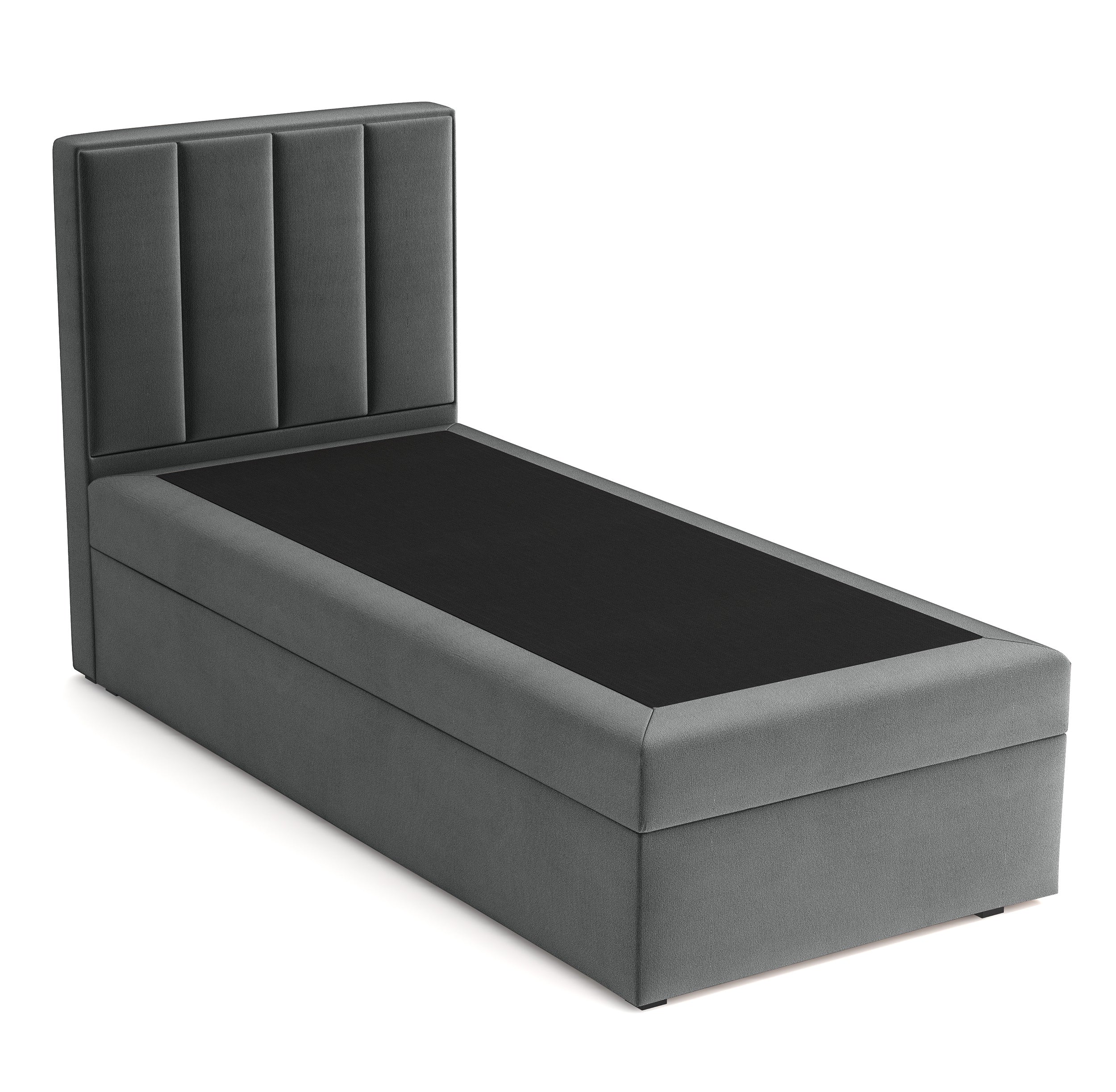 selsey-rinus-kontinentales-bett-90x200-cm-mit-stauraum-dunkelgrauer-velours-link image 1