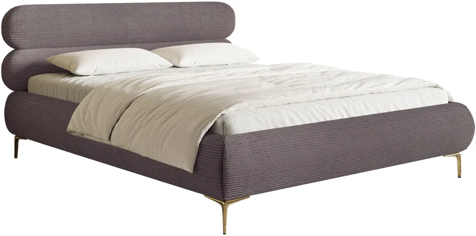 selsey-roule-polsterbett-160x200-cm-mit-stauraum-brauner-cord-goldene-beine image 1