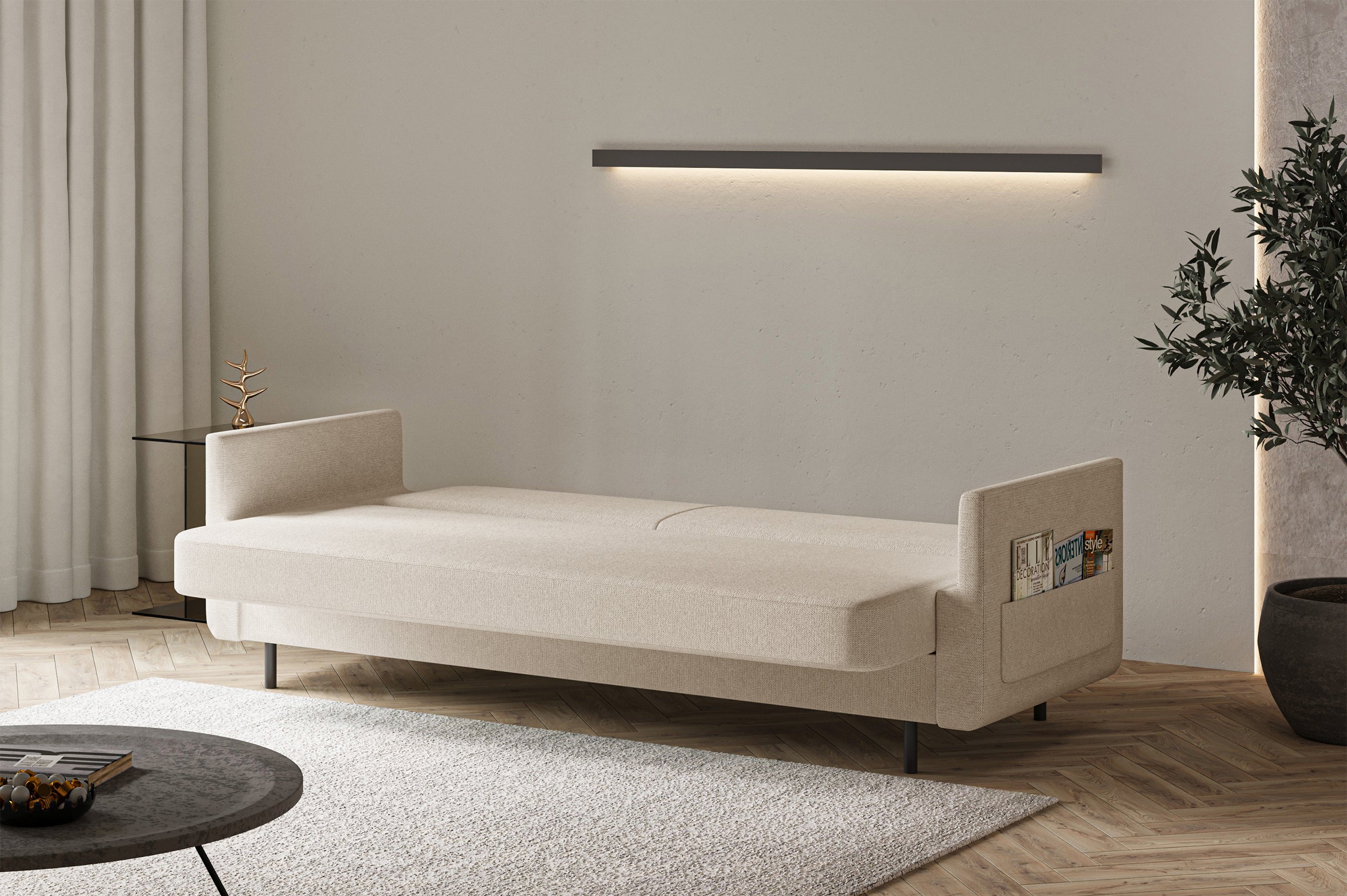 selsey-ovelio-3-sitzer-ausziehsofa-hellbeige-hydrophobes-chenille-mit-schlaffunk image 3