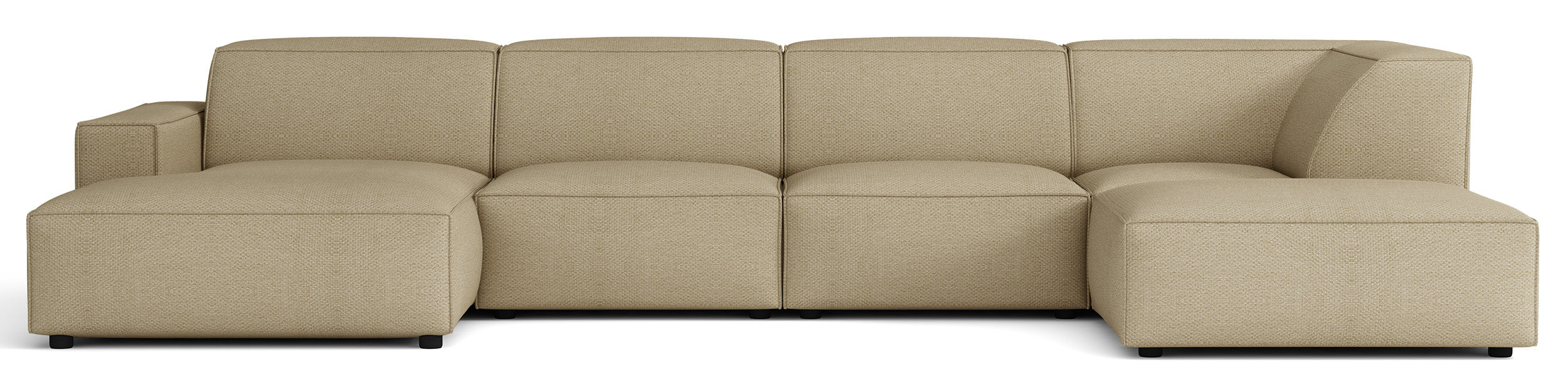 selsey-sellmo-gro-es-u-f-rmiges-modulares-ecksofa-mit-pouf-rechts-dunkelbeige-hy image 1