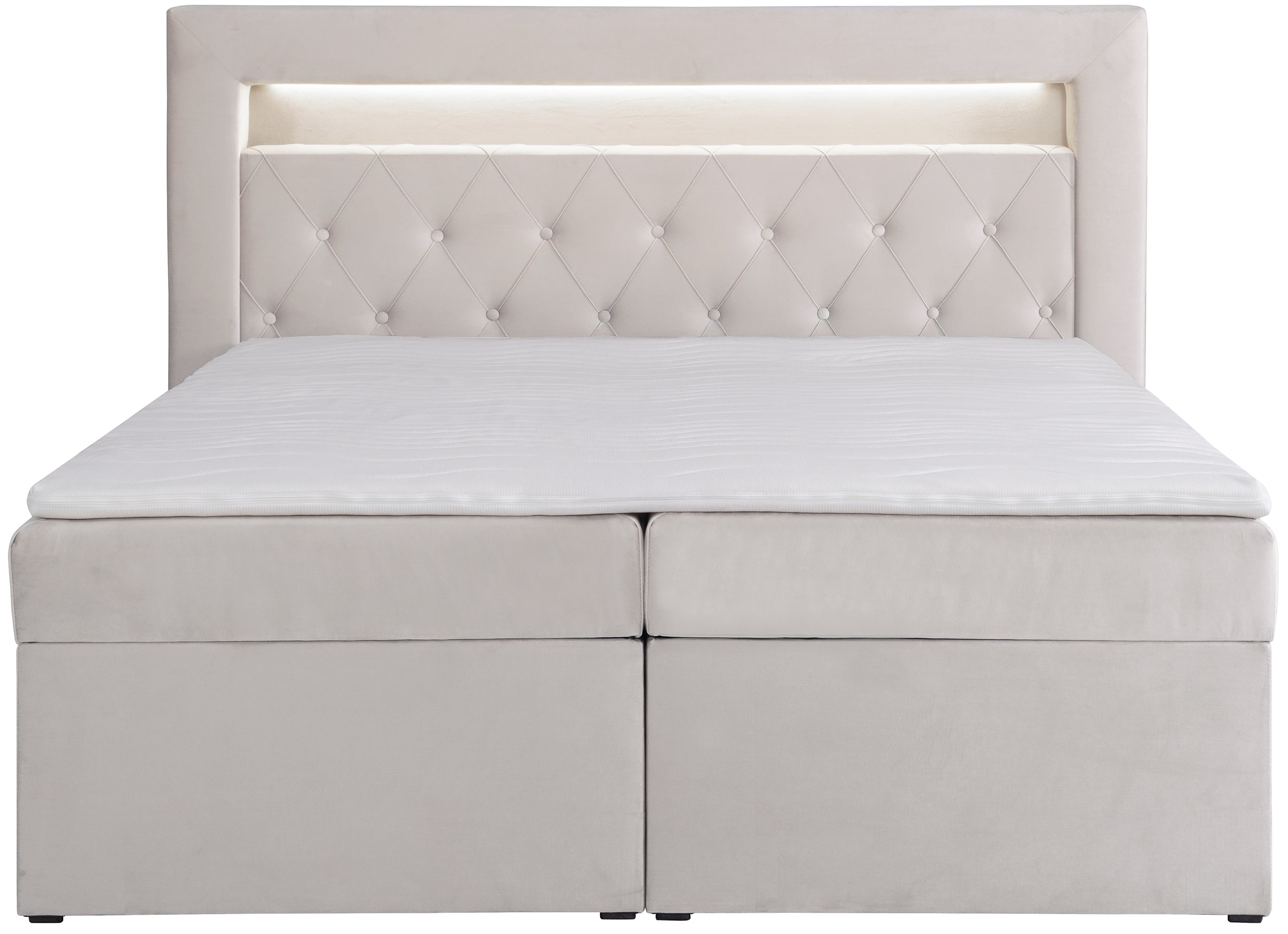 selsey-goldess-kontinentales-bett-180x200-mit-stauraum-und-led-grau-beiges-samt image 6