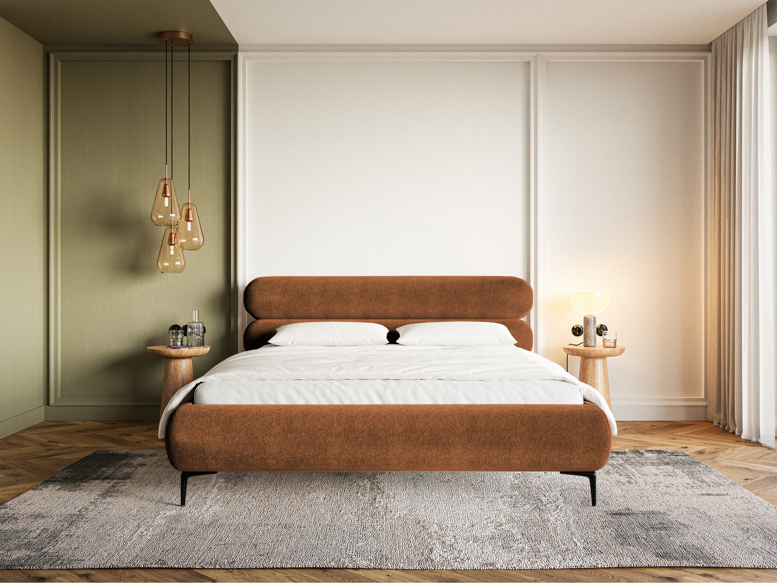 selsey-roule-gepolstertes-bett-160x200-cm-kupferfarbener-samt-wasserabweisend-sc image 2