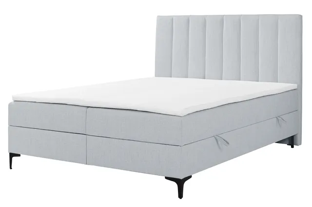 selsey-lorentes-kontinentalbett-140x200-cm-mit-stauraum-und-topper-hellgraues-fl image 1