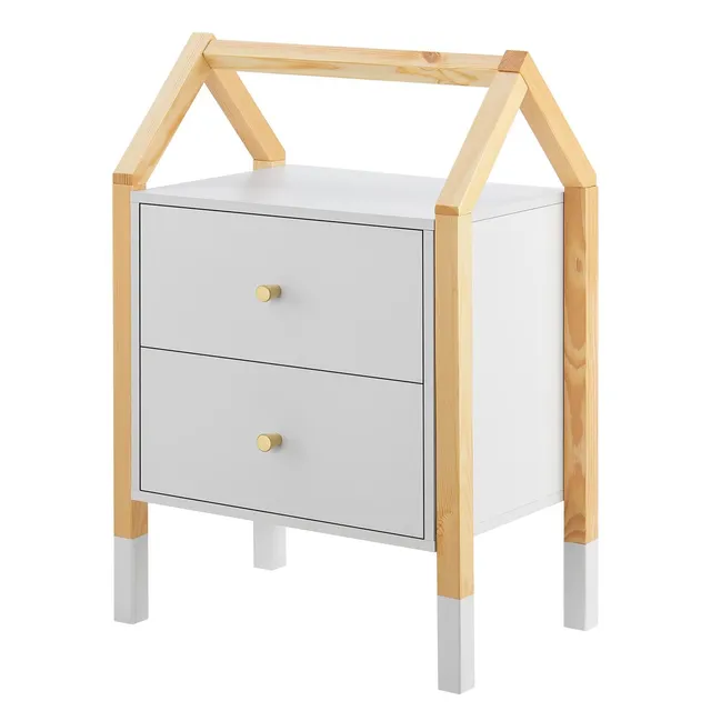 juskys-kinder-nachttisch-enny-hausdesign-2-schubladen-wei image 1