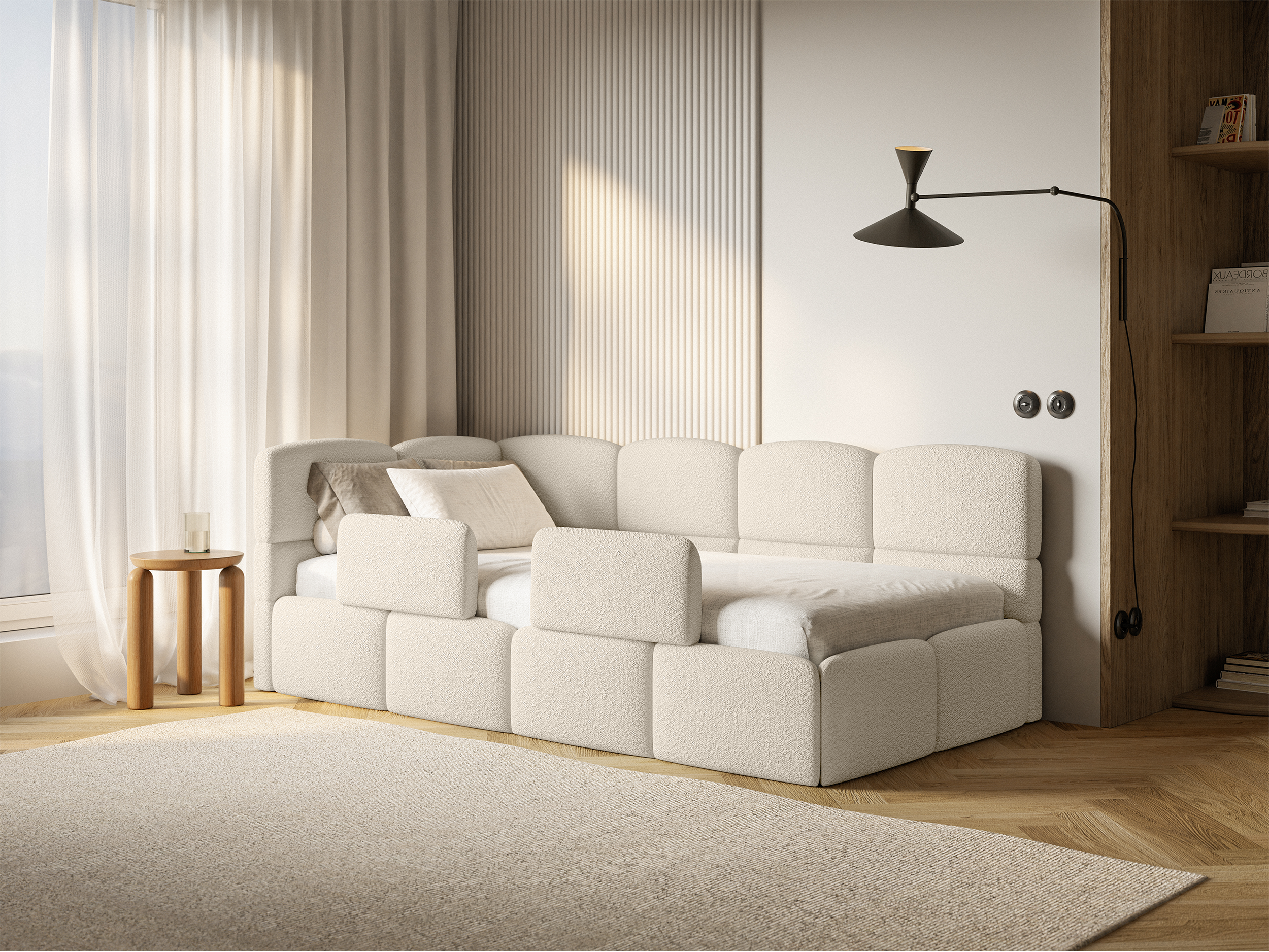 selsey-cloudy-jugendbett-90x200-cm-links-mit-stauraum-hellbeige-boucl-gitter image 4