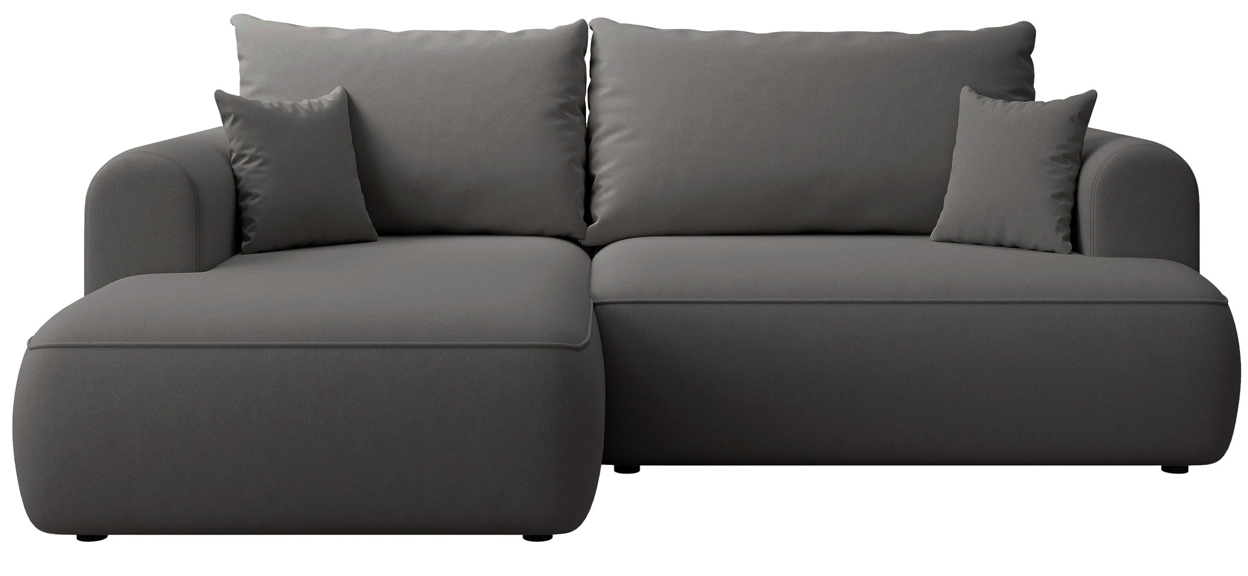 selsey-ovo-mini-ecksofa-links-mit-schlaffunktion-und-stauraum-dunkelgrauer-samt- image 1