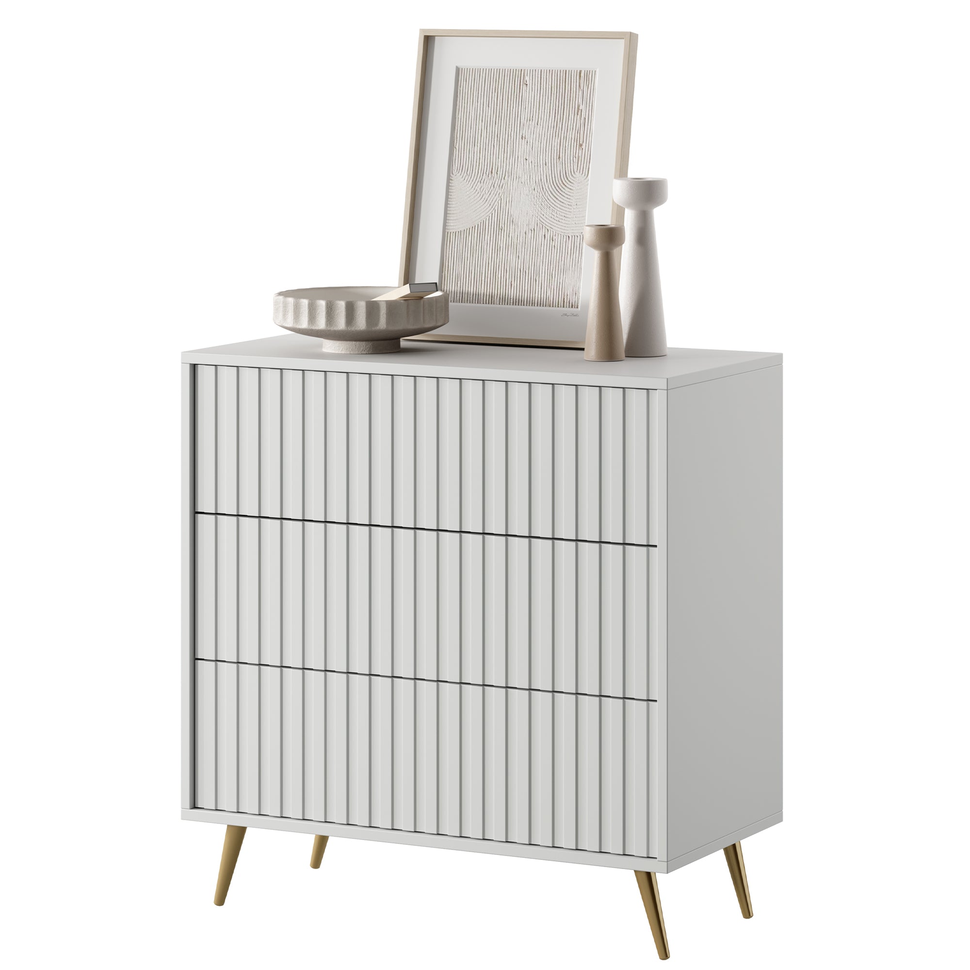 selsey-bello-kommode-mit-drei-schubladen-79-cm-wei-mit-goldenen-beinen image 6