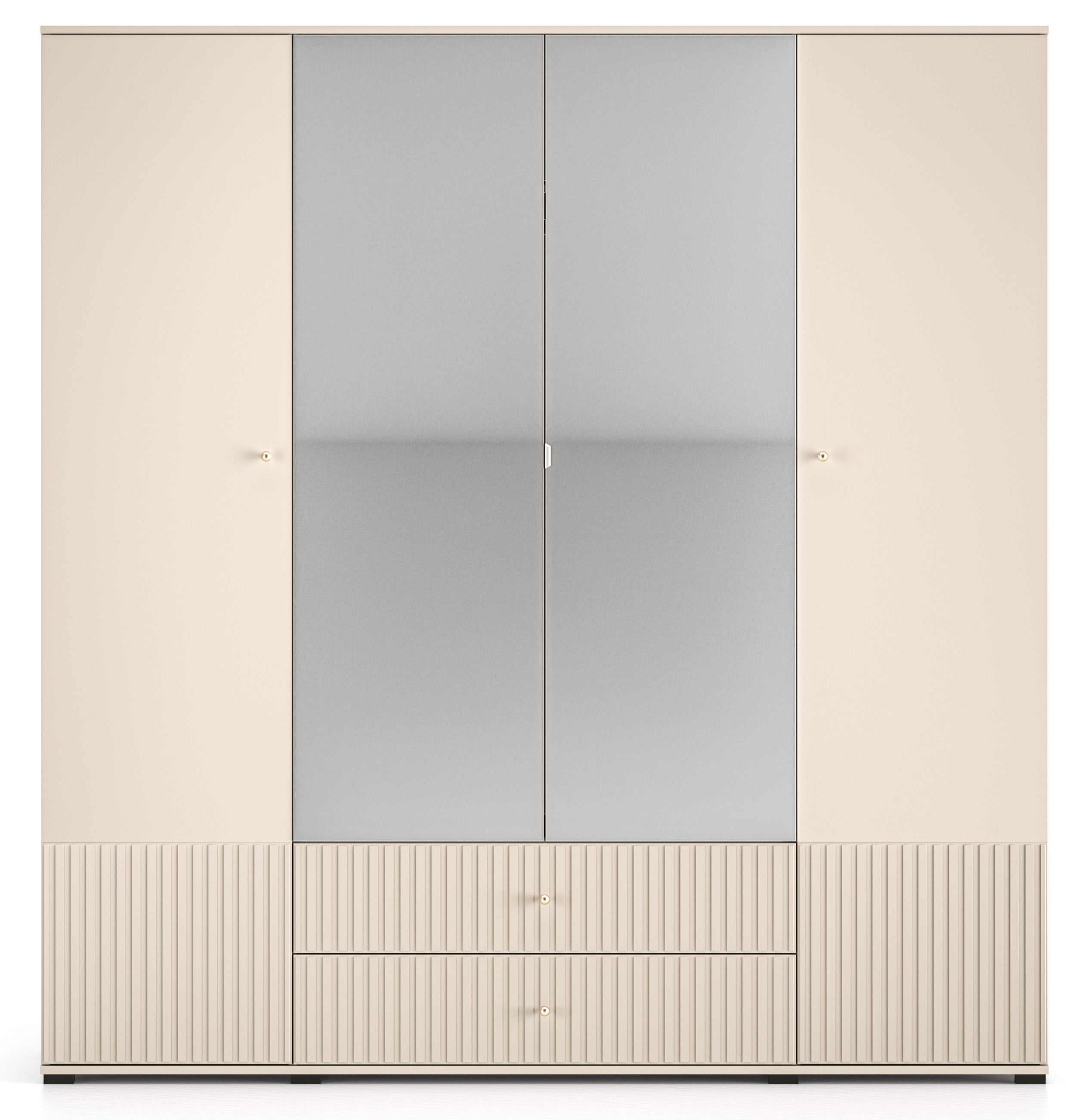 selsey-caletto-viert-riger-schrank-200-cm-mit-spiegel-beige-lamellen image 1