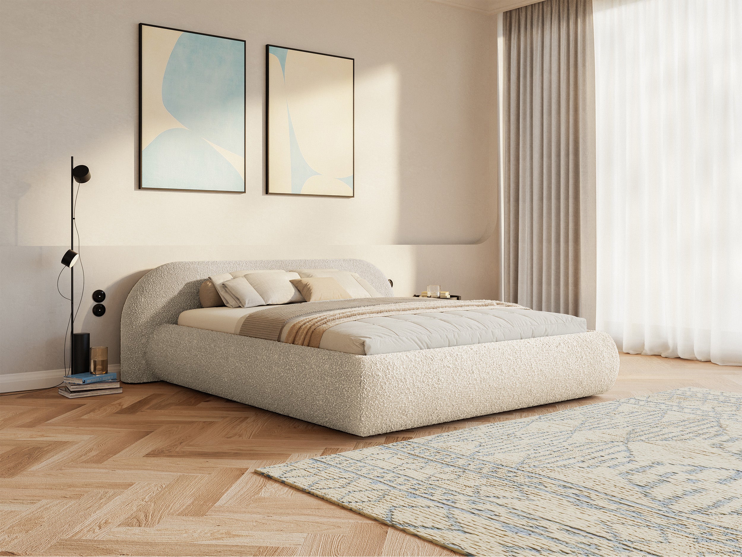 selsey-shels-low-polsterbett-180x200-cm-mit-stauraum-hellbeiges-boucl image 2