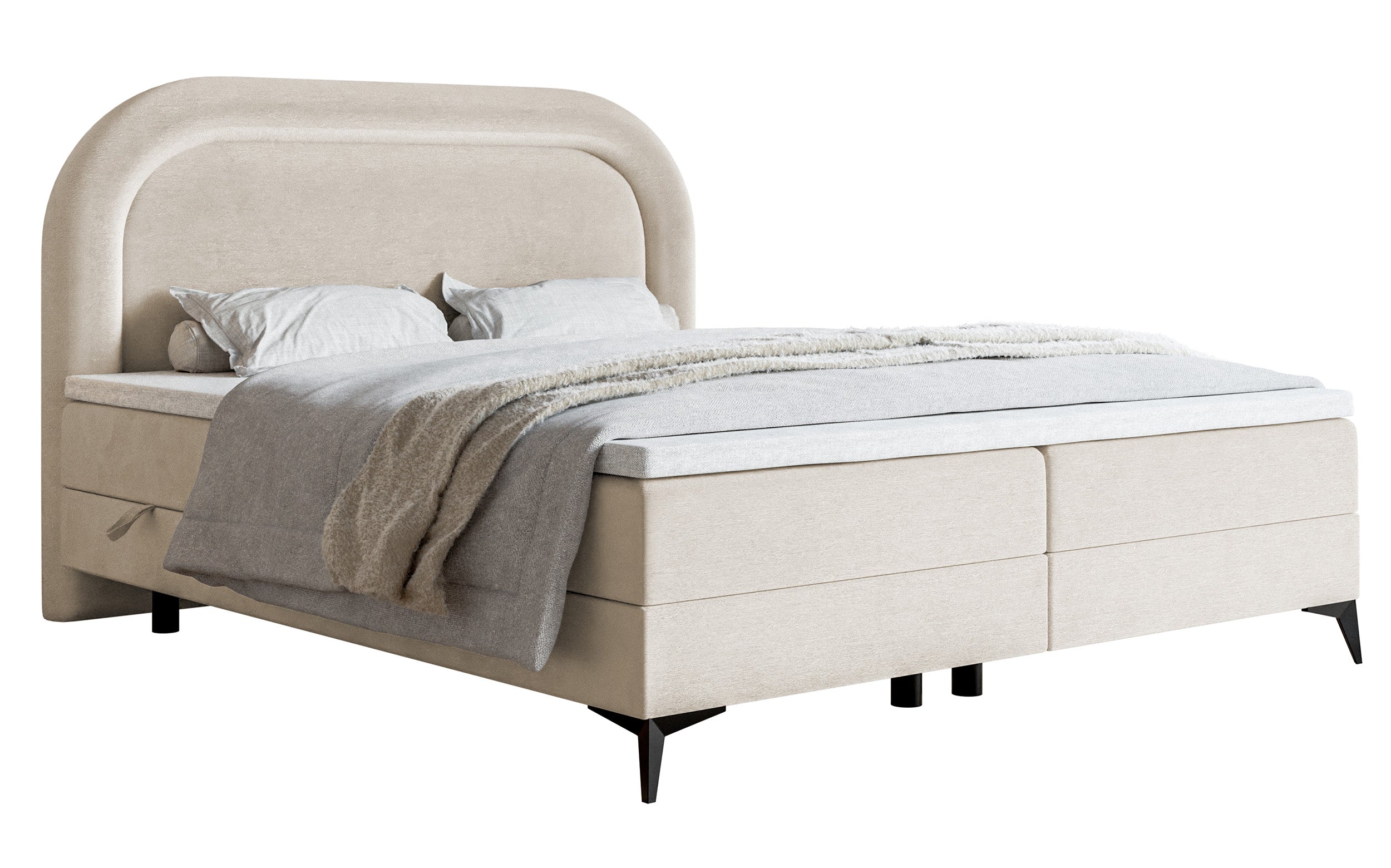 selsey-loreo-kontinentales-bett-140x200-cm-mit-topper-und-stauraum-grau-beiger-h image 1