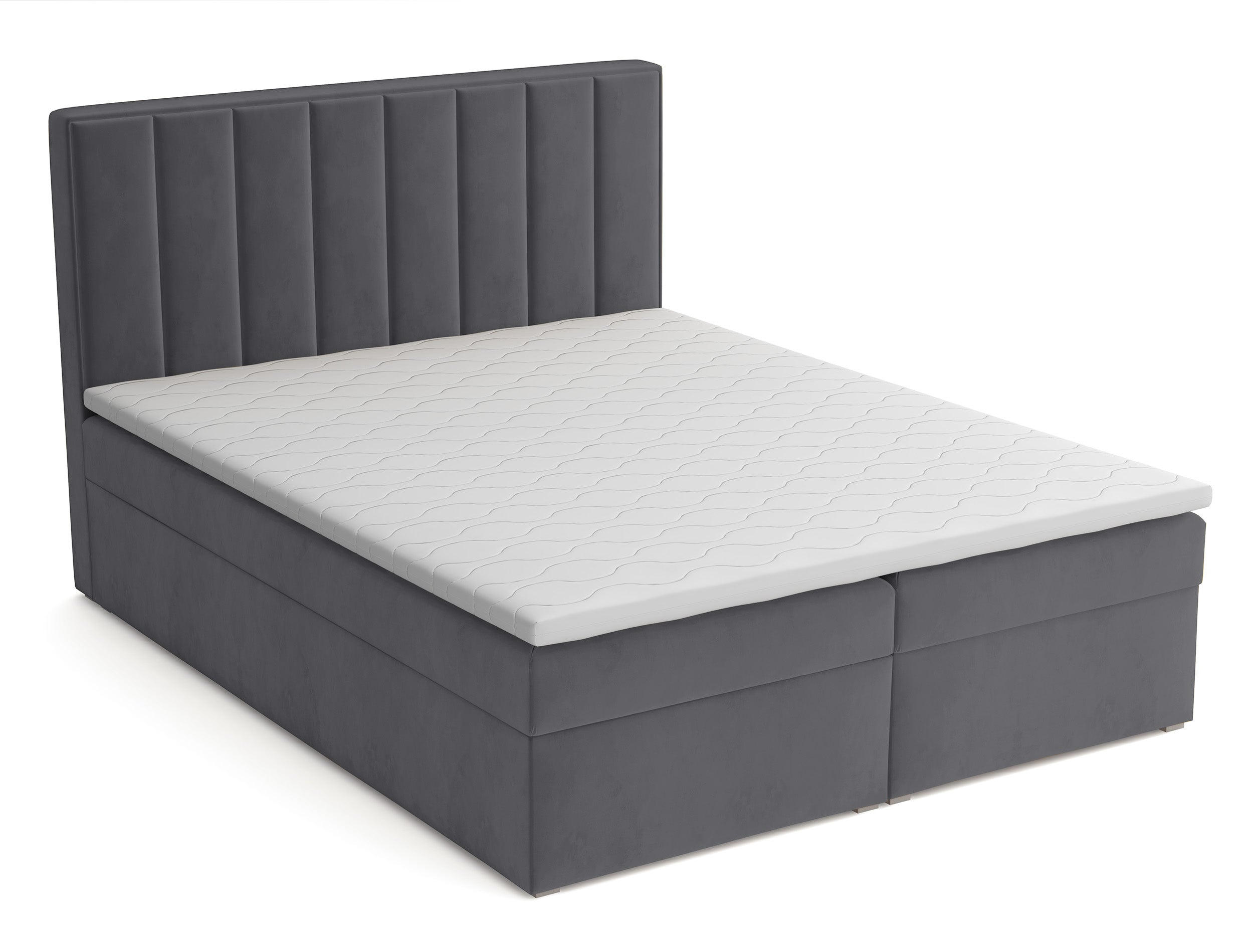 selsey-rinus-kontinentalbett-140x200-cm-mit-stauraum-und-topper-dunkelgrauer-sam image 1