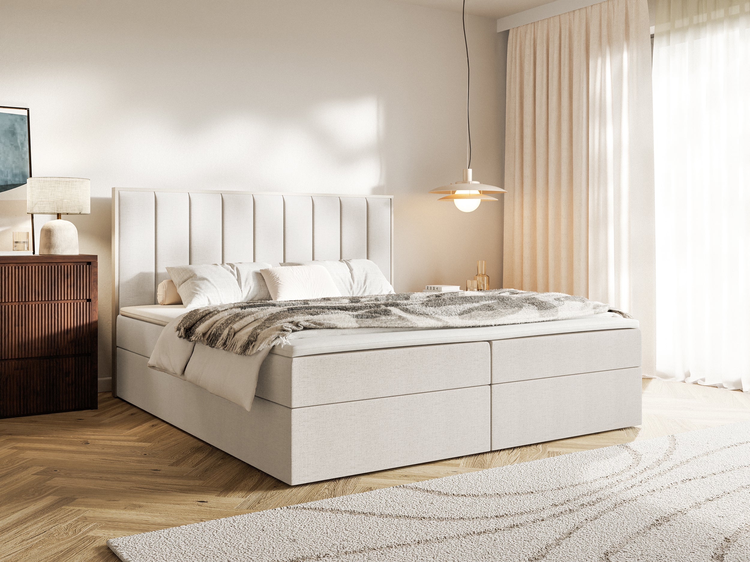 selsey-togents-kontinentalbett-140x200-cm-mit-stauraum-und-topper-hellbeiger-che image 2