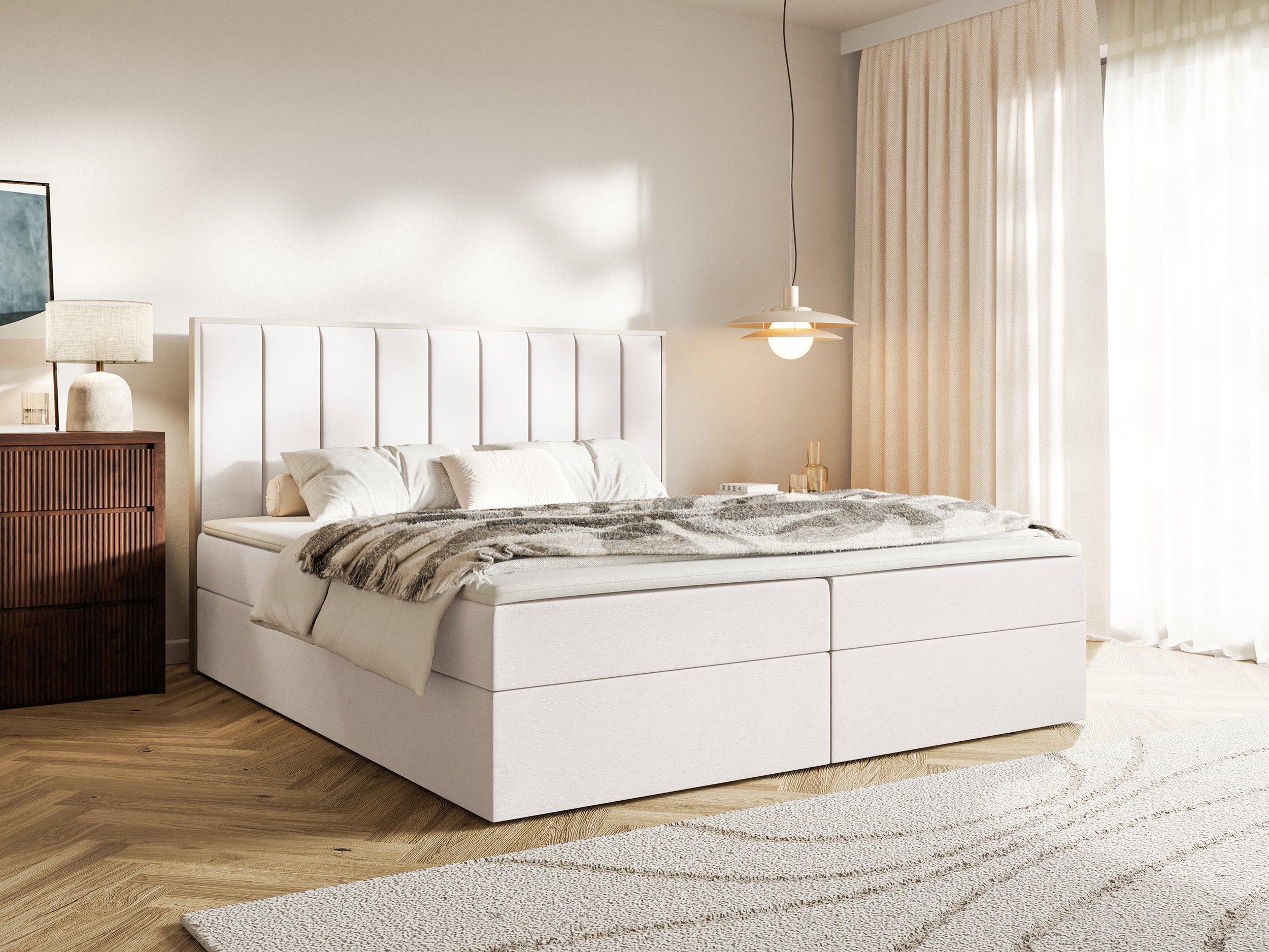 selsey-togents-kontinentalbett-160x200-cm-mit-stauraum-und-topper-creme-velours image 2