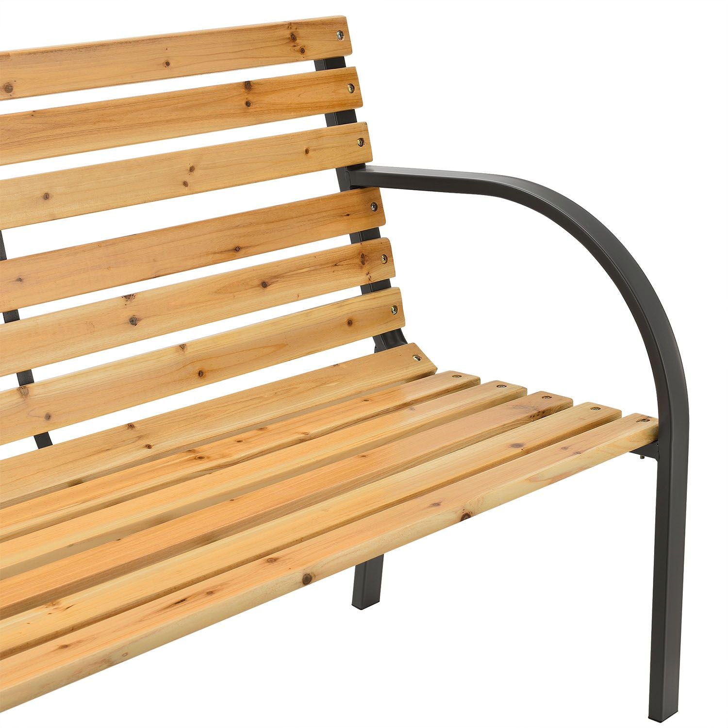 juskys-gartenbank-modena-120-cm-holz-stahl-2-sitzer image 4