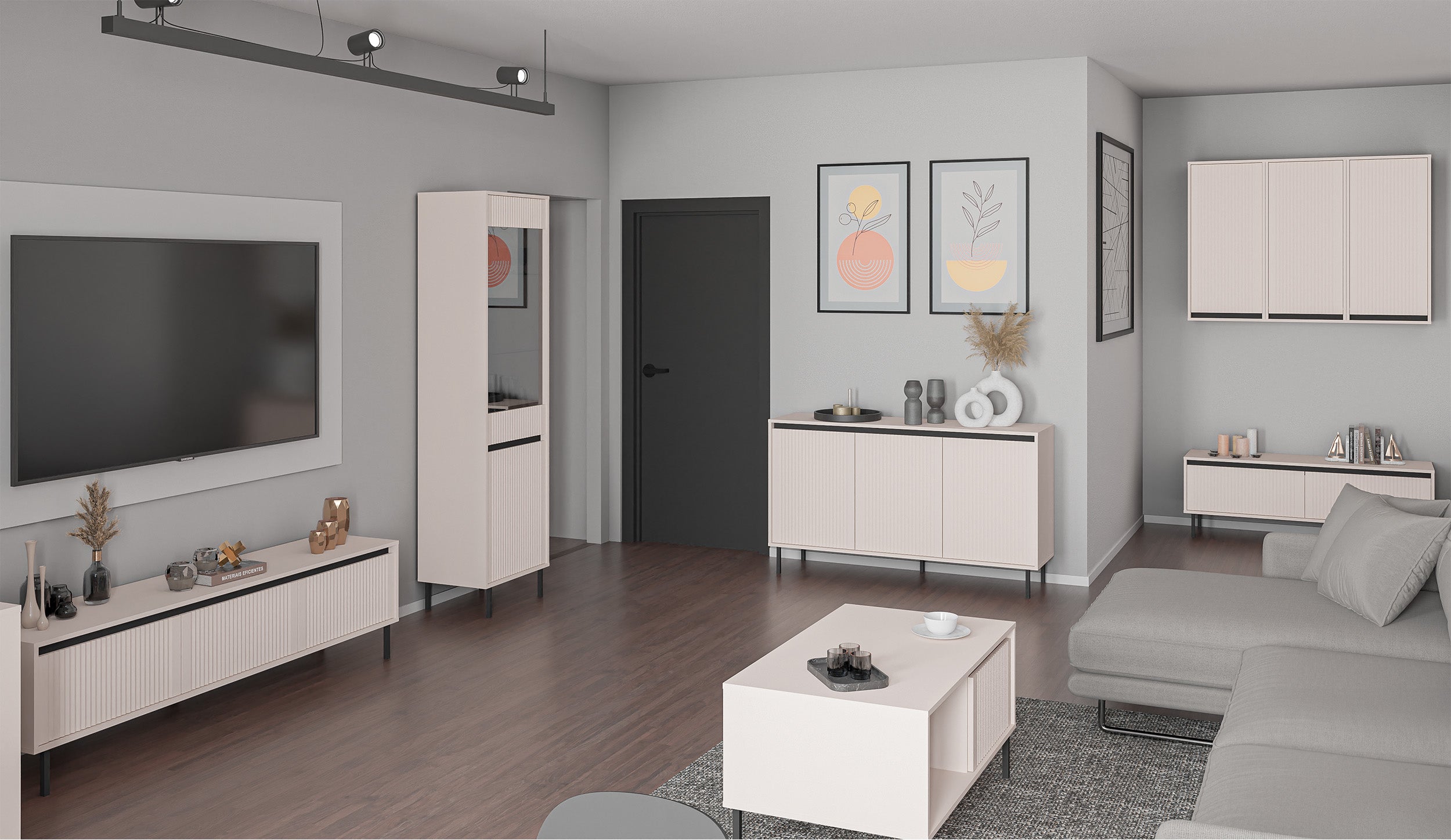 selsey-osaka-zweif-geliger-schrank-56-cm-sandbeige-rillenfront-schwarze-beine image 2