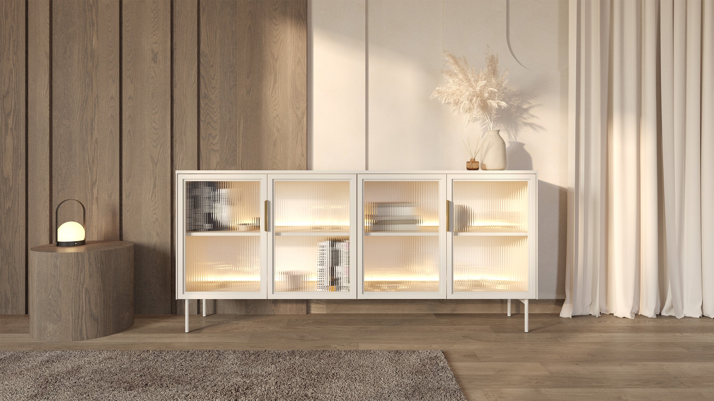 selsey-lumi-vierteilige-glaskommode-vitrine-mit-led-181-cm-kaschmir image 4