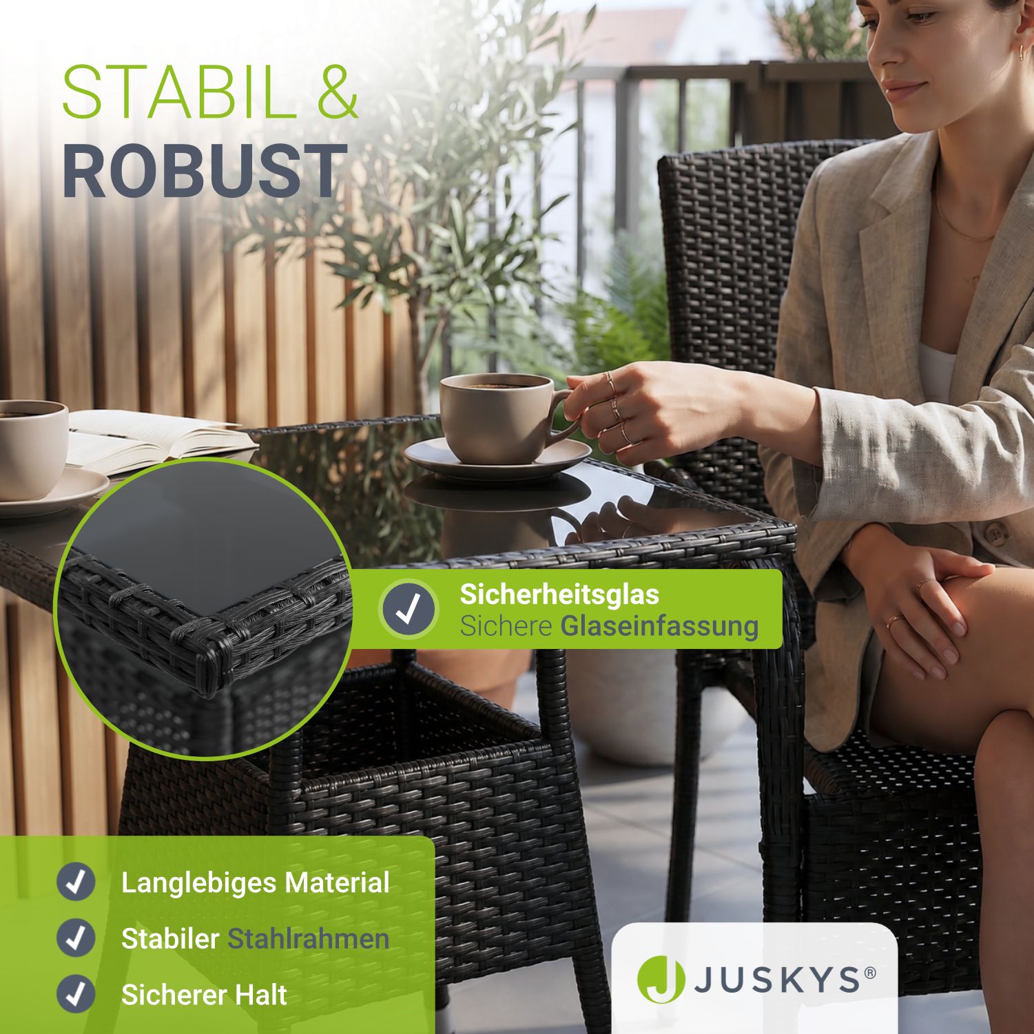 juskys-yoro-eckiger-polyrattan-gartentisch-mit-glasplatte-schwarz image 2
