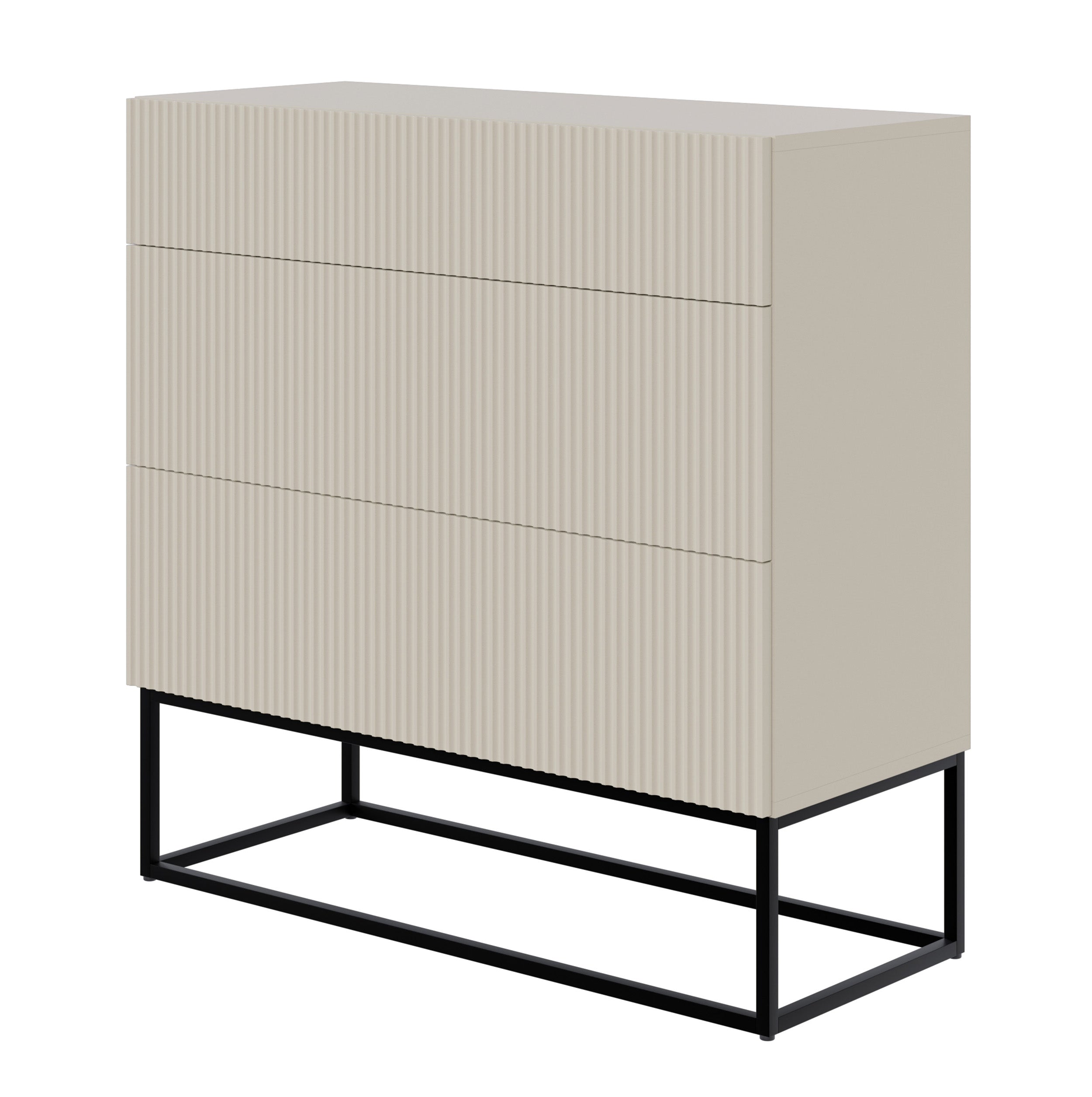 selsey-veldio-kommode-90-cm-mit-3-schubladen-und-gefr-ster-front-grau-beige-schw image 3