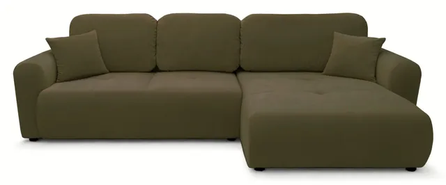 selsey-olido-l-ecksofa-mit-schlaffunktion-und-stauraum-olivgr-n-hydrophober-samt image 1