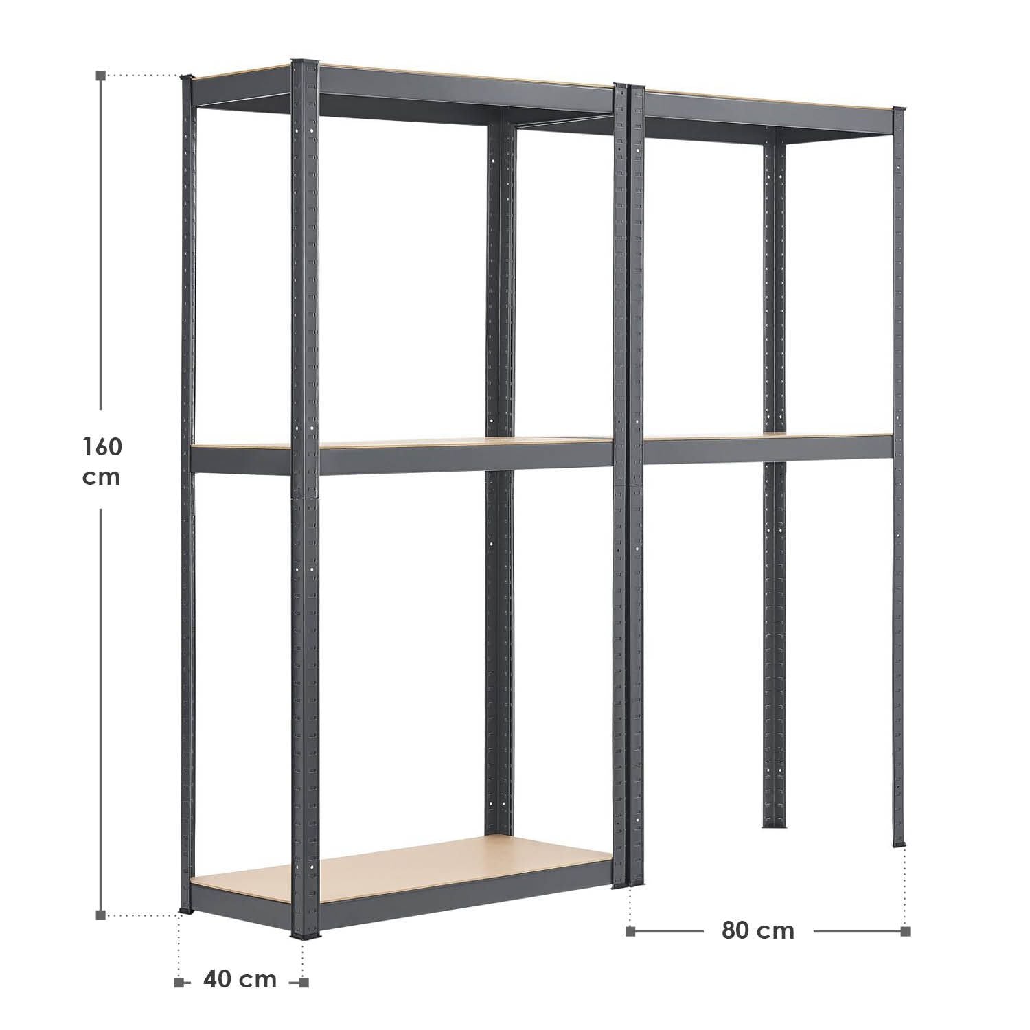 juskys-lagerregal-easy-2er-set-160-x-80-x-40-cm-schwerlast-metall image 1