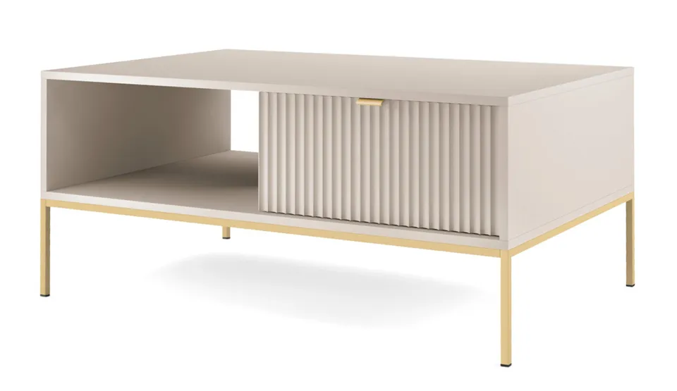 selsey-vellore-couchtisch-104x68-cm-kaschmir-gerillte-front-goldenes-gestell image 1