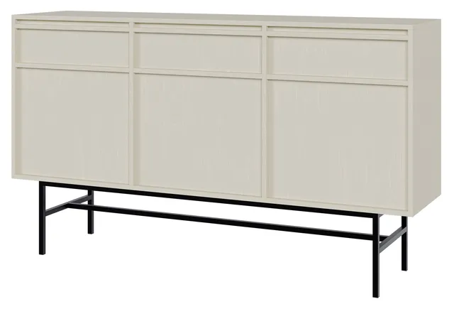 selsey-evo-dreht-r-kommode-154-cm-mit-schubladen-sandbeige-mit-stahlgestell image 1
